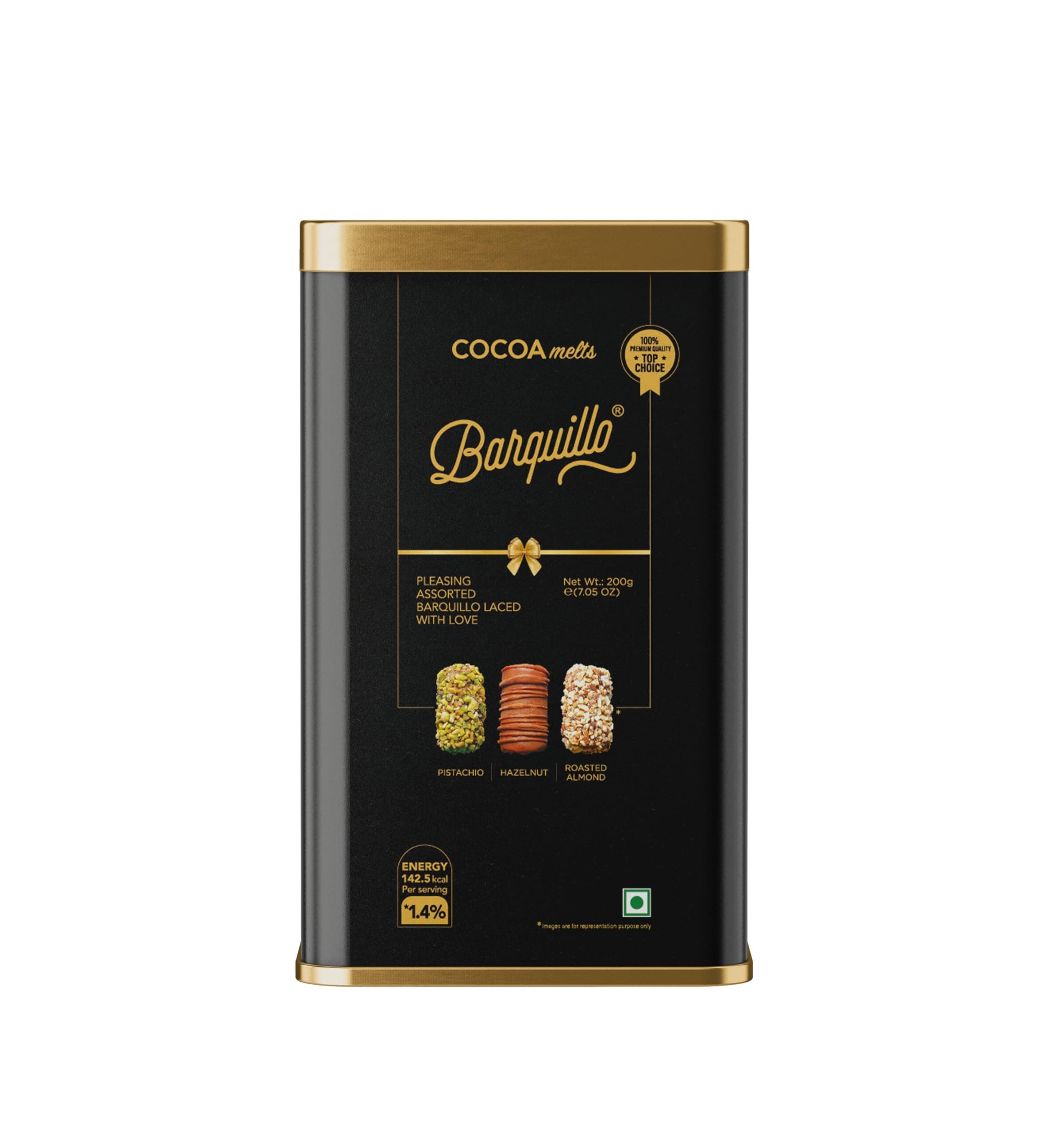 - Assorted Premium Chocolate Tin Pack - 10 Pcs (200 gm) | Roasted Almonds, Hazelnut and Pistachio imported | Dubai couverture taste | Festive Gift Pack Celebration specially for Festivals