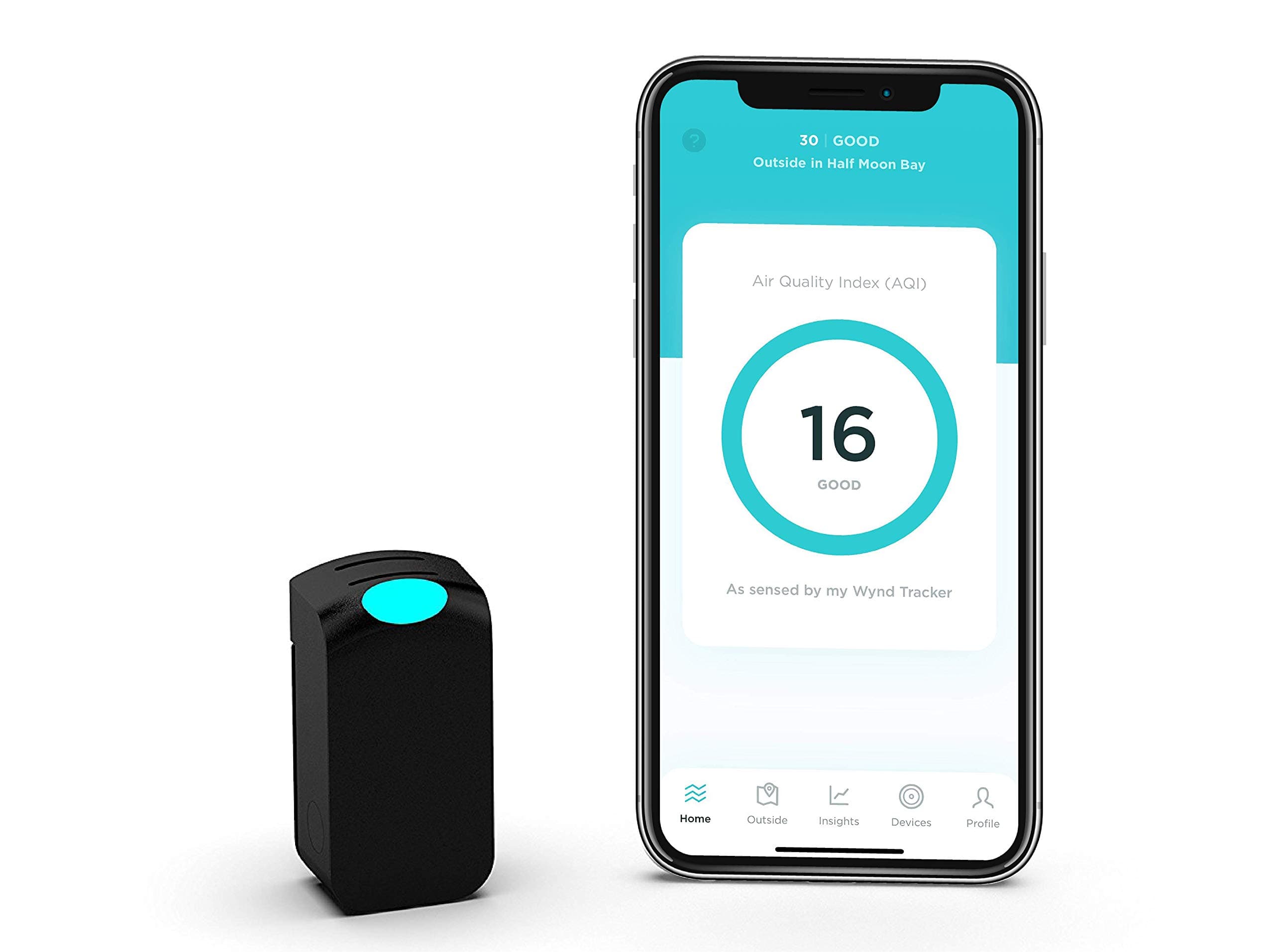 Wynd Wearable Air Quality Tracker (Black Matte)