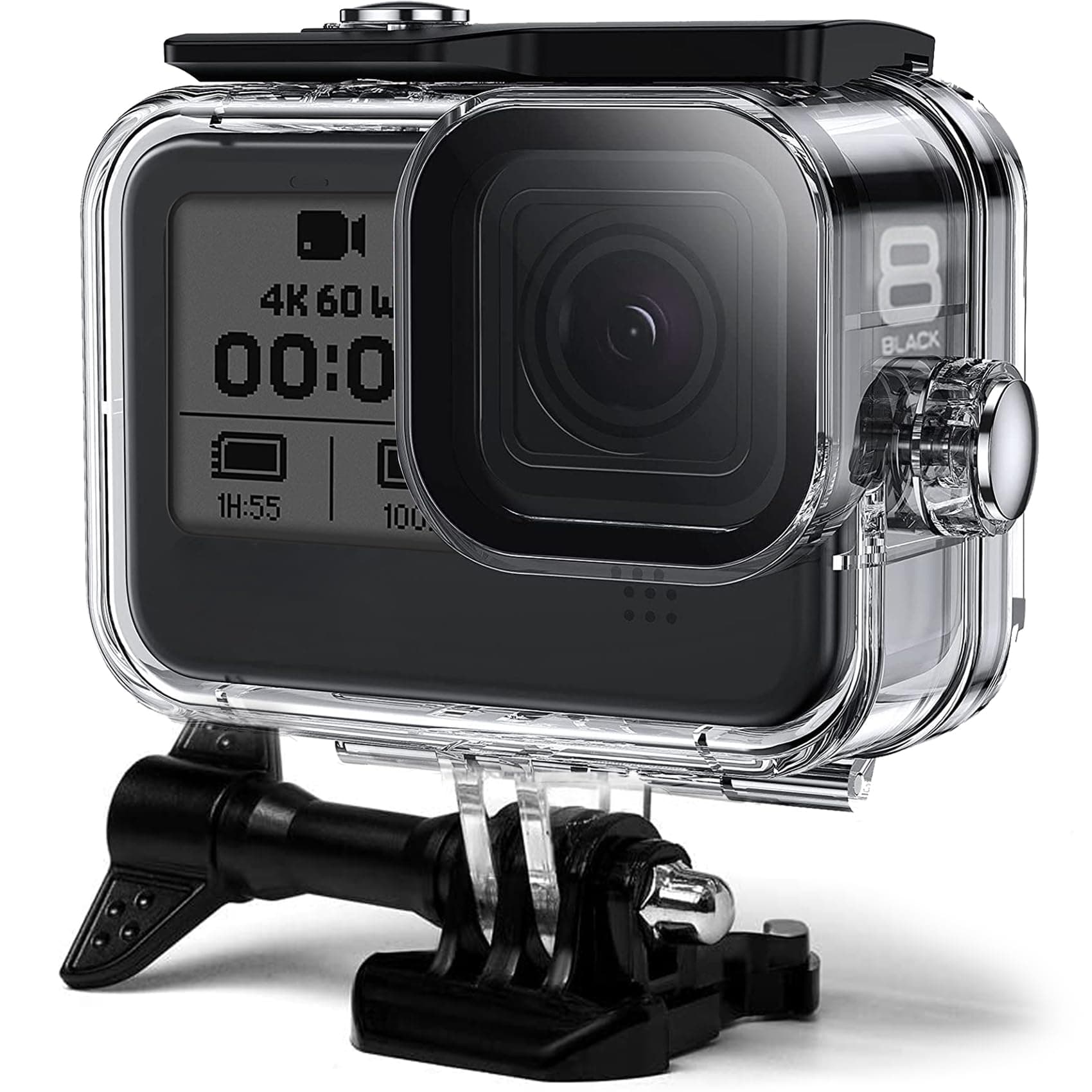 FitStill Waterproof Case for Go Pro HERO 8 Black, Protective Underwater 60M Dive Housing Shell with Bracket Accessories for Go Pro Hero8 Action Camera