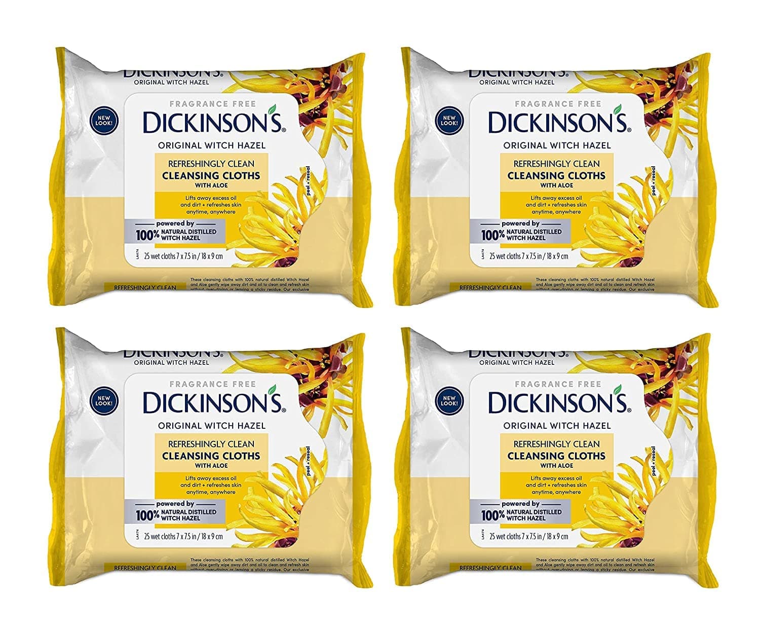 Witch Hazel Cleansing Clo Size 25ct Dickinson'T Original Witch Hazel Cleansing Cloths 25ct