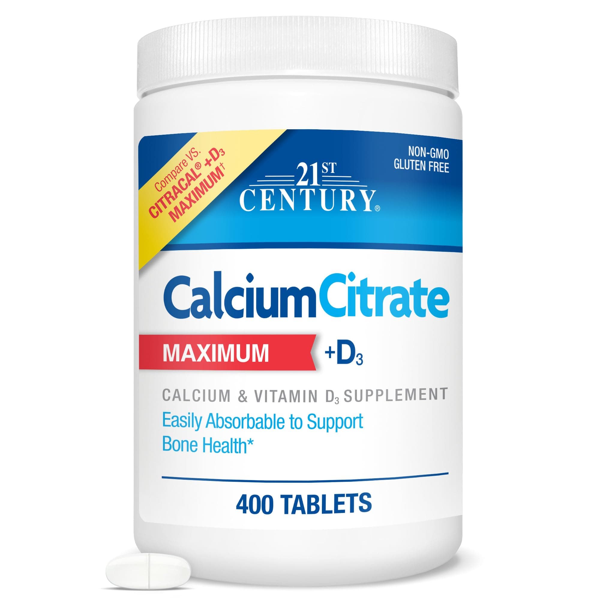 Vitamins Calcium Citrate Plus D3 Maximum Tablets, 400 Count