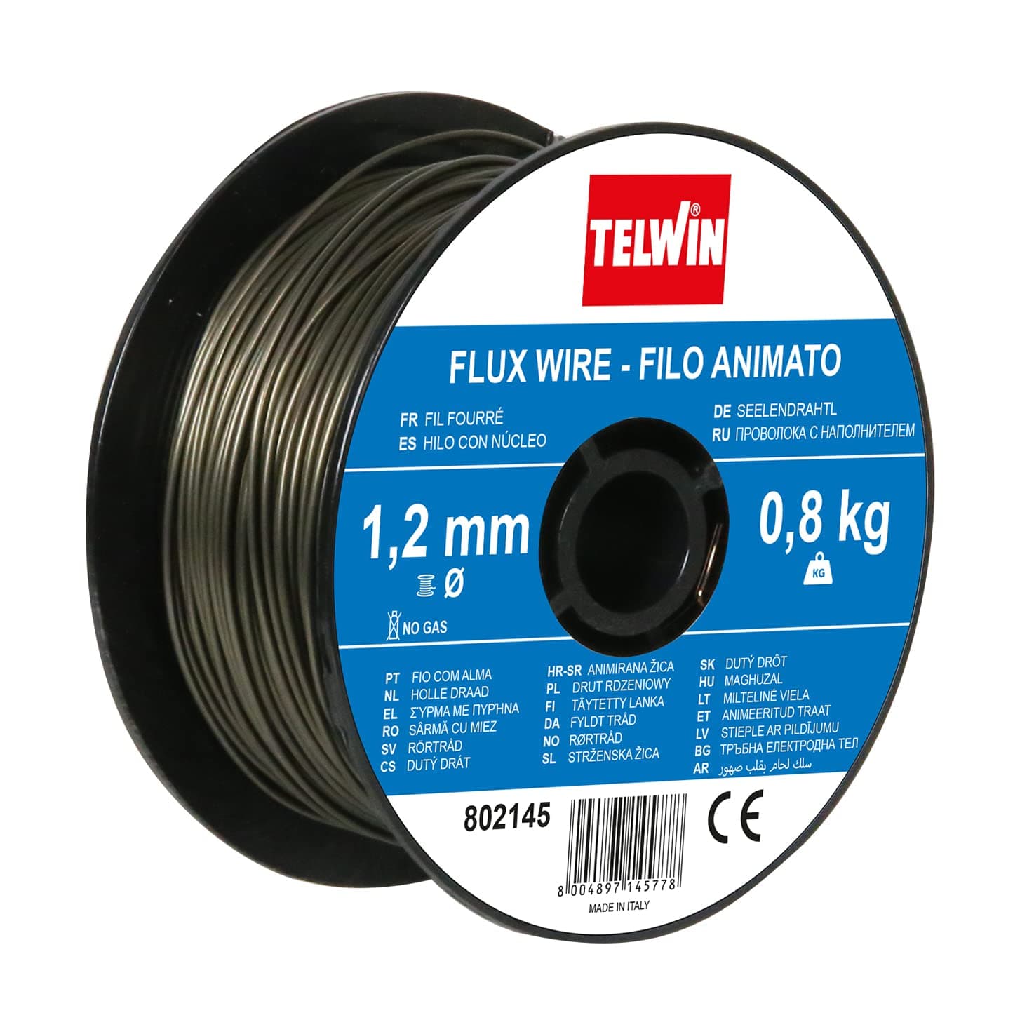 802145 Animated Wire Coil Diameter 1.2 mm, 0.8 kg for Welding, Grey