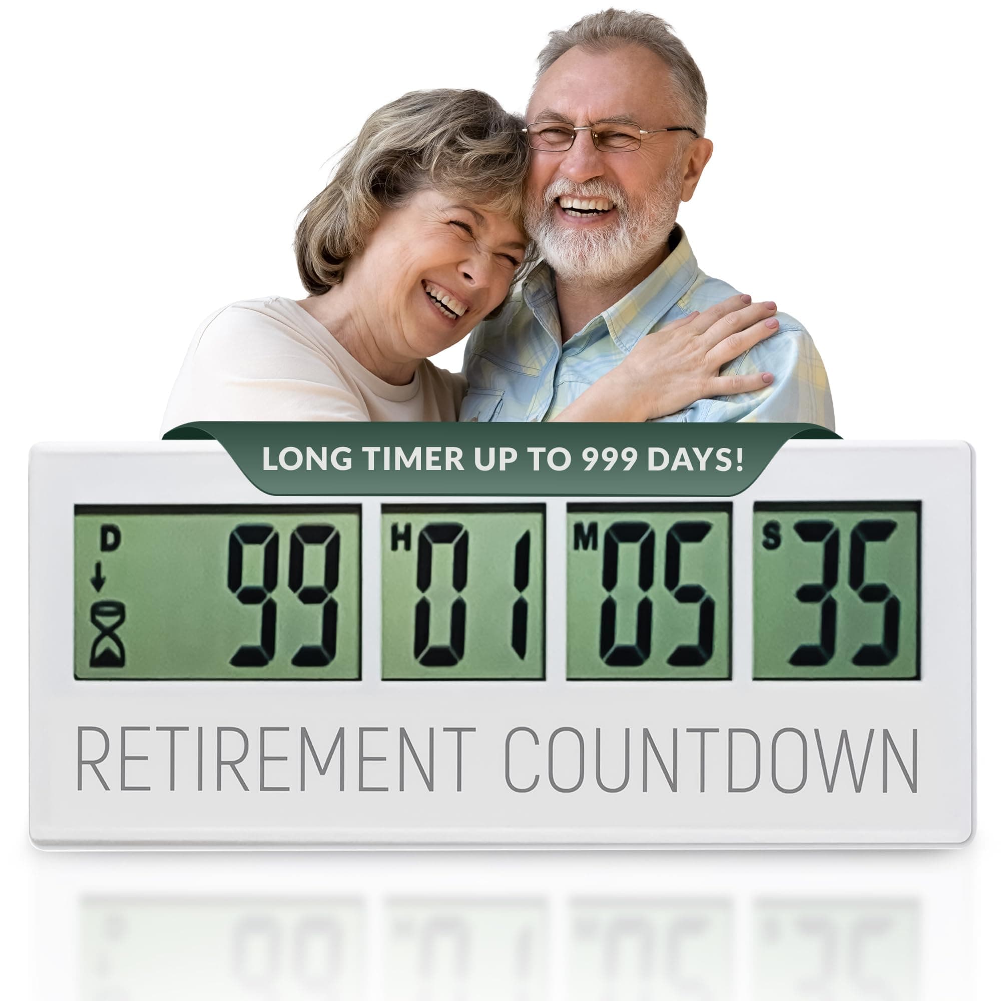 Retirement Countdown Clock - Up to 999 Days LCD Digital Timer - Easy to Set and Read Retirement Countdown Timer - Large Display Timers - Reusable for Wedding, Pregnancy Count Down & More