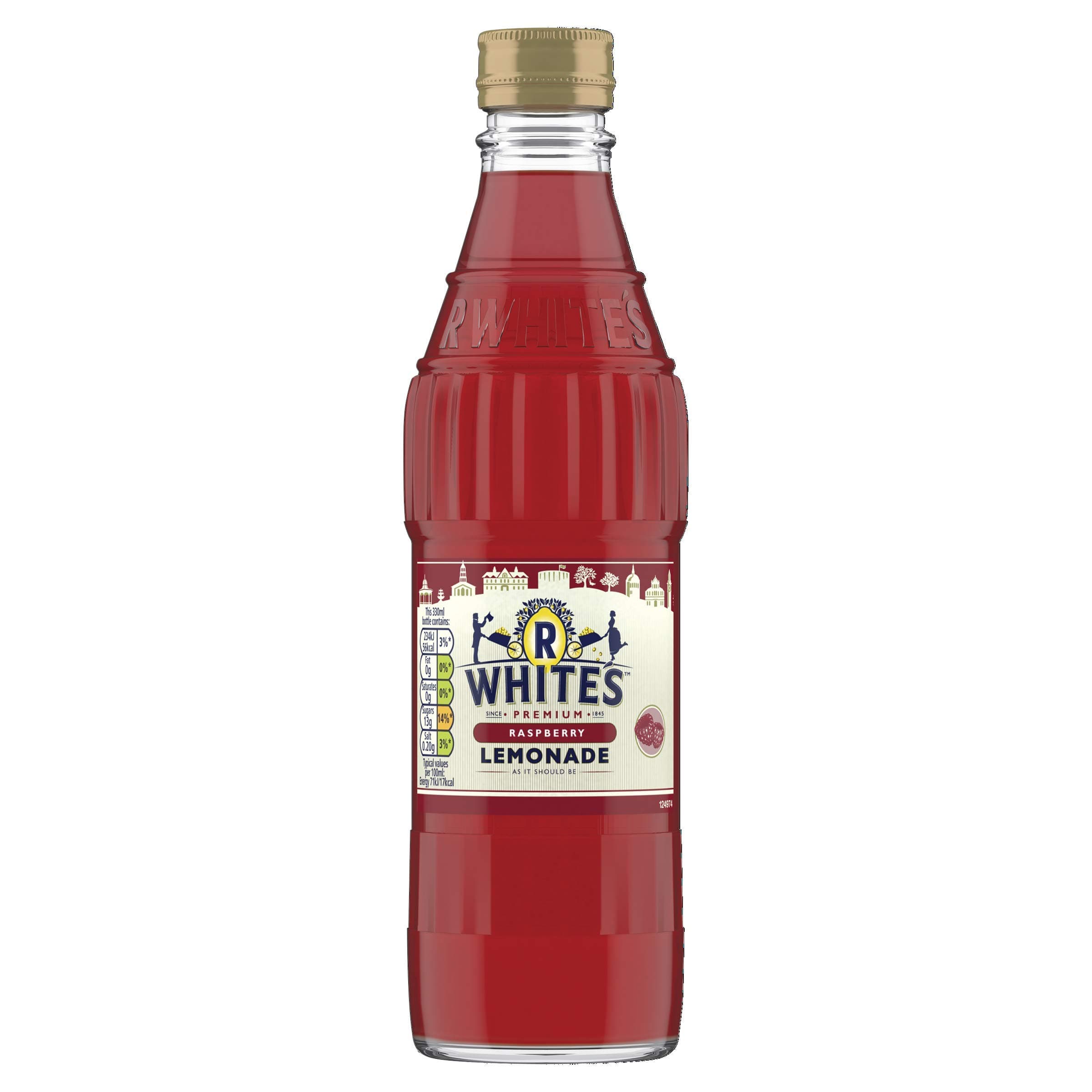R Whites Raspberry Lemonade, 330 ml (Pack of 12)