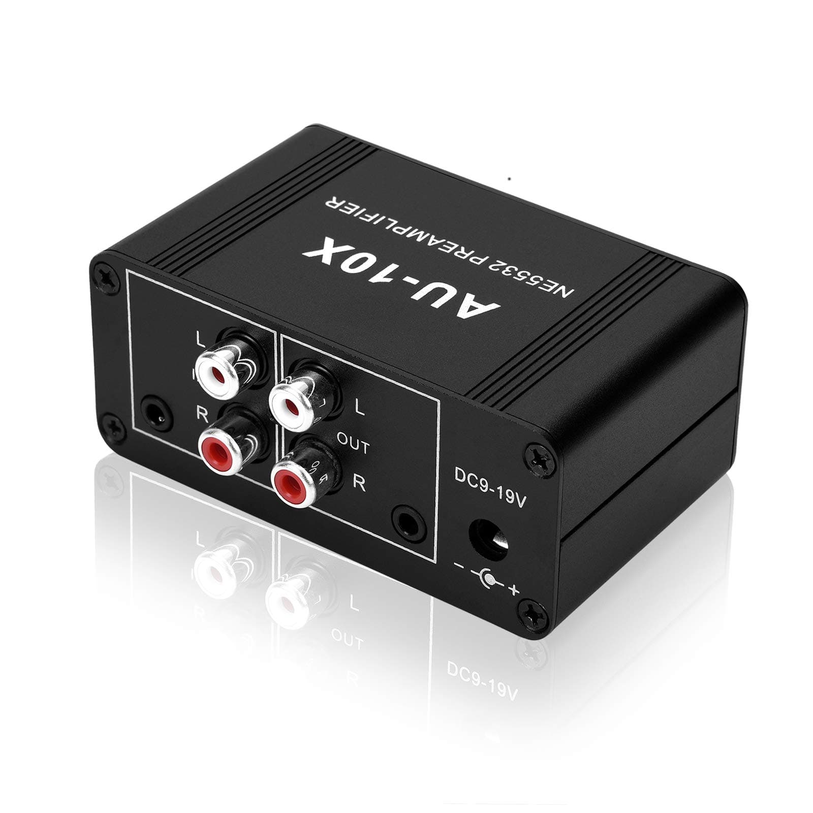 Mini Small Stereo Audio preamplifier, Headphone Amplifier, Gain 20dB Phono Turntable Phonograph preamp, Dual op amp NE5532 with RCA 3.5mm Input to RCA 3.5mm Output