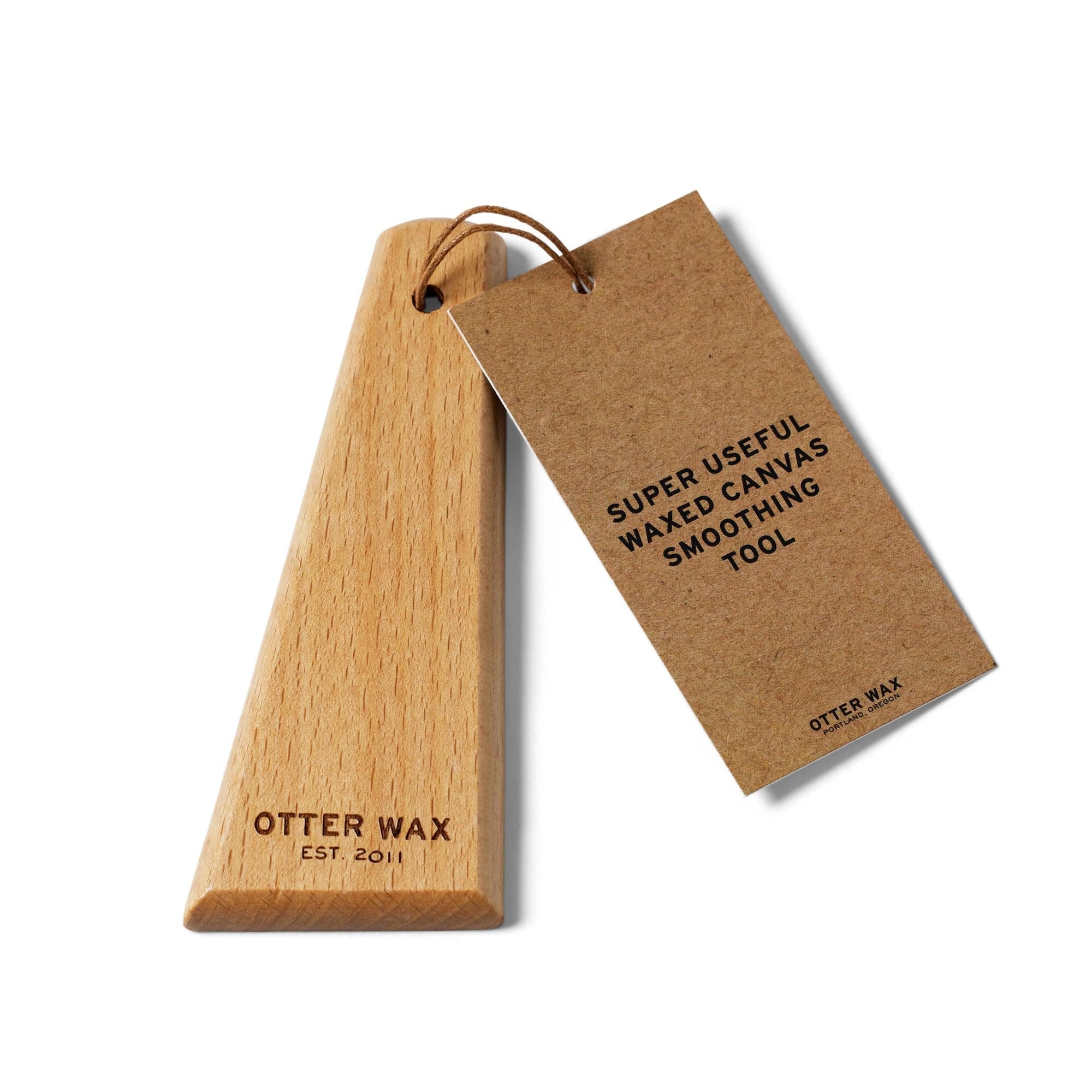 Waxed Canvas Smoothing Tool - Polished Hardwood Applicator for Fabric Waxing, Seam and Edge Cleaner, Leather Crevice Tool for Jackets, Hats, Bags, Boots