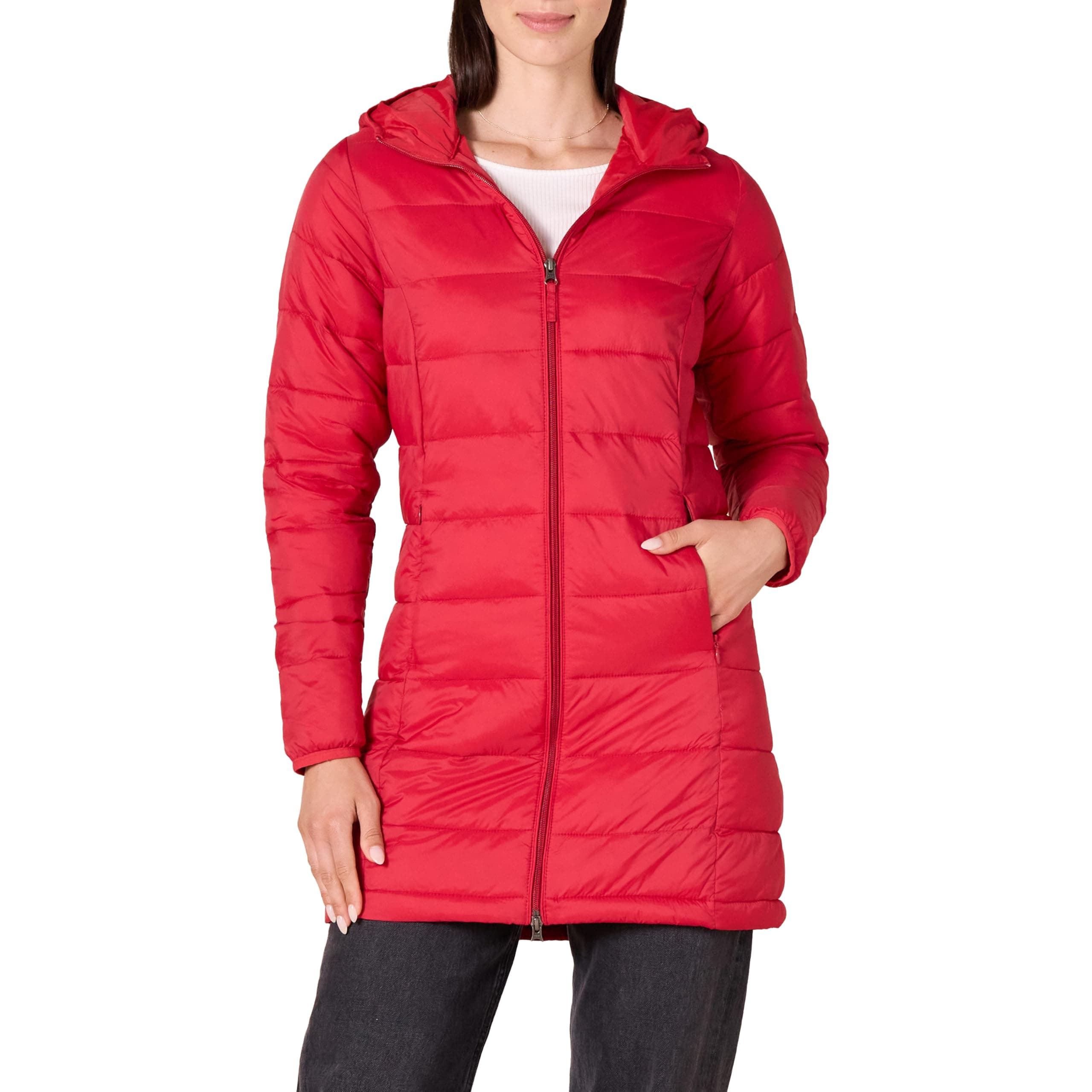 womens Lightweight Water-Resistant Packable Hooded Puffer Coat (Available in Plus Size)