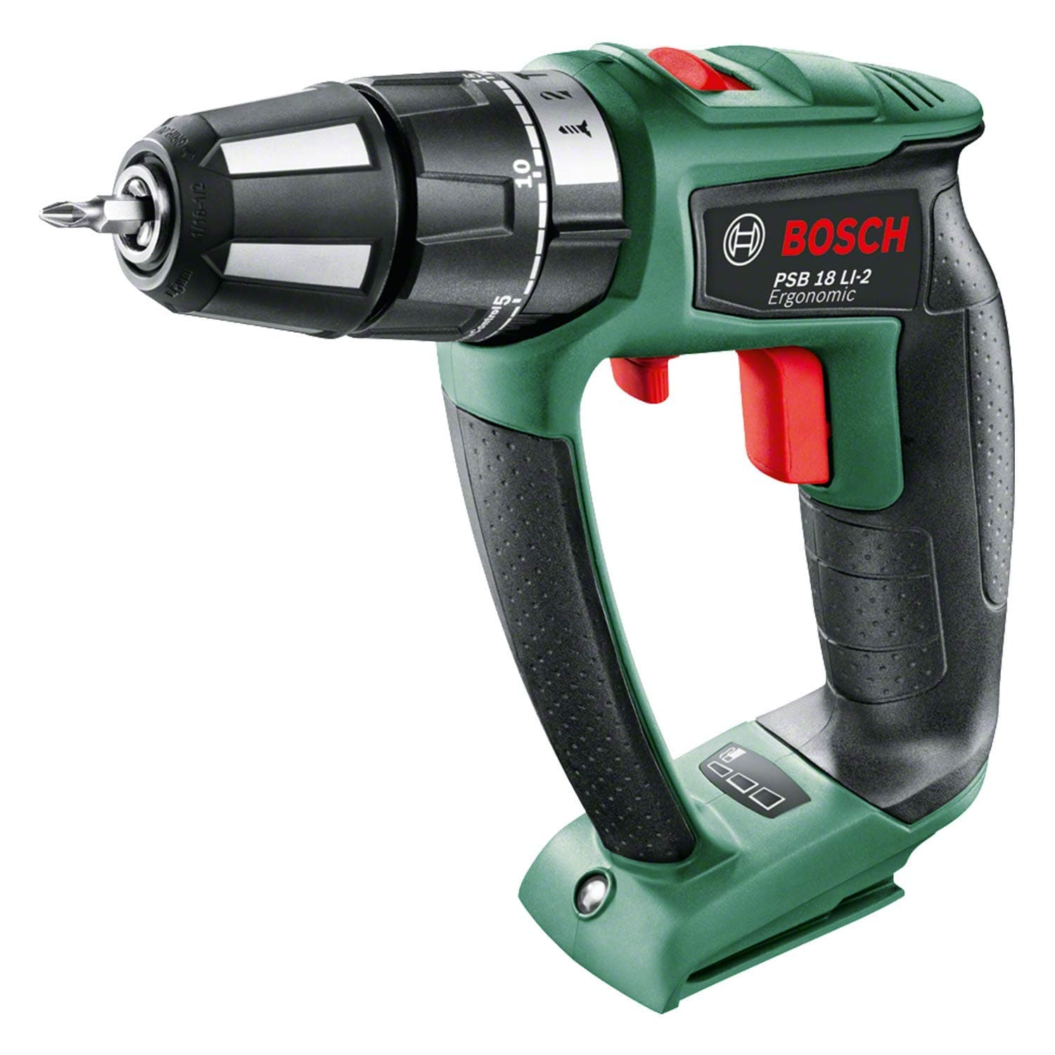 BOSCHCordless Combi Drill PSB 18 LI-2 (Without Battery, 18 Volt System, Screw Diameter: 10 mm, in Carton Packaging)
