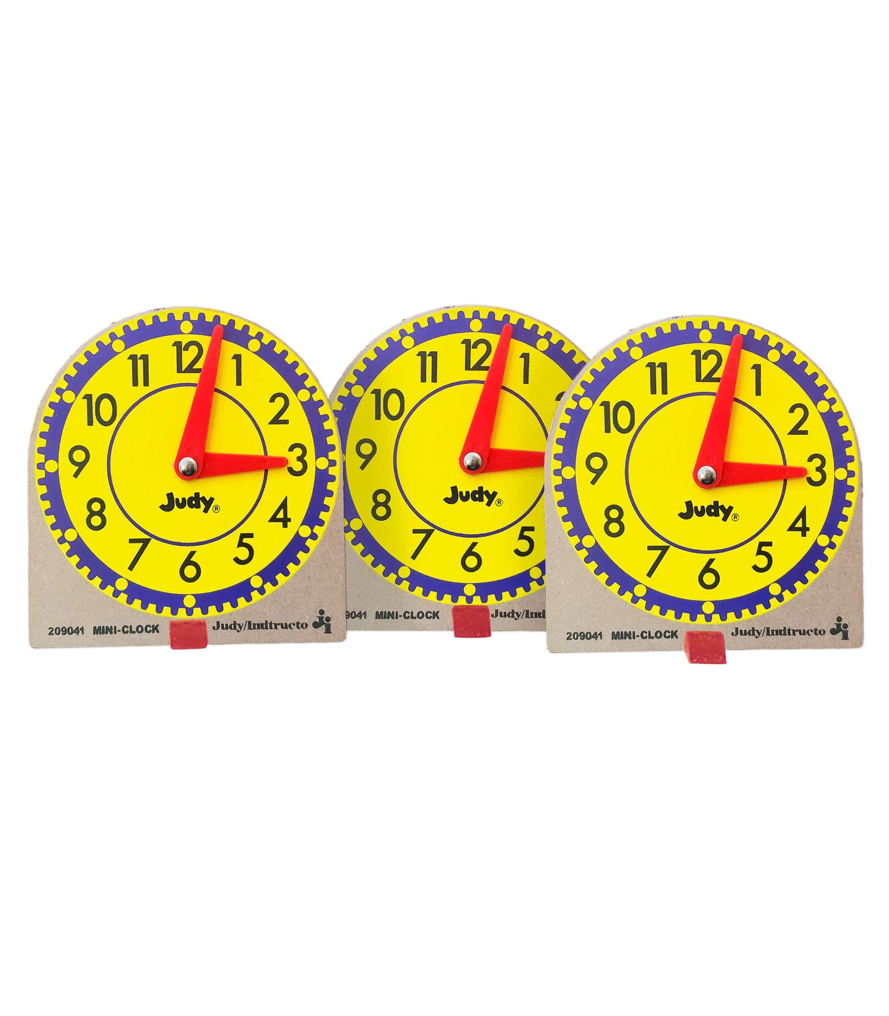 Judy Instructo Mini-Clocks - 4 1/8 x 4 inches - Set of 12
