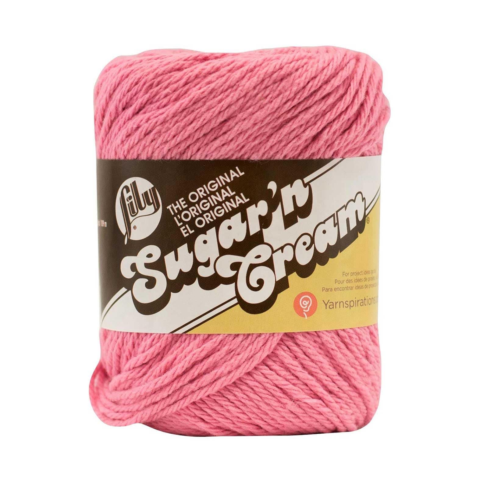 Lily Sugar 'N Cream The Original Solid Yarn - Medium Gauge 100% Cotton - 2.5 oz - Rose Pink - Machine Wash & Dry
