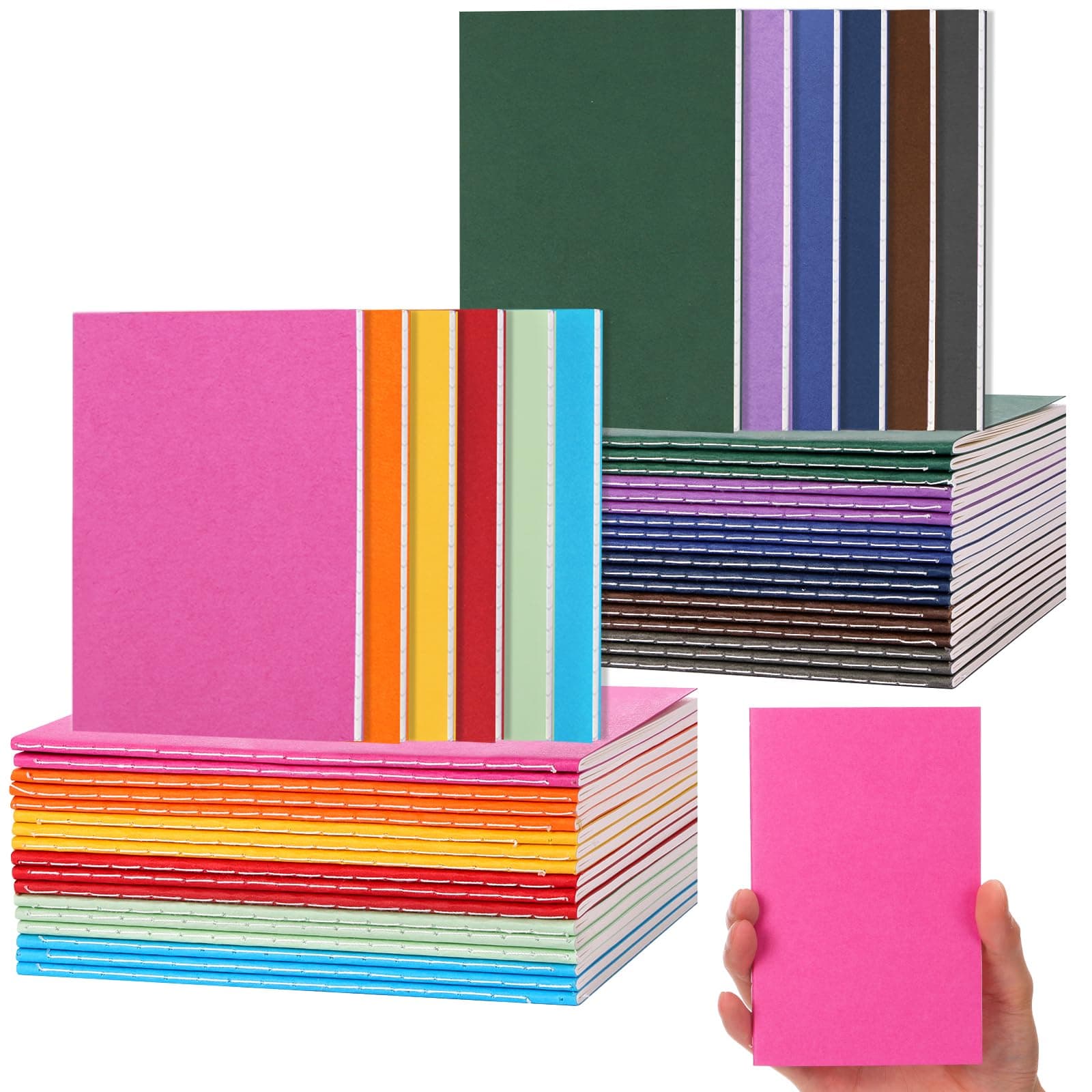 Jekkis 48 Pack Notebooks Bulk, 3.5 x 5.5in Small Pocket Notebook Set, Colorful Notepad Bulk, Journal Memo Notepads for Gifts, School, Office Supplies
