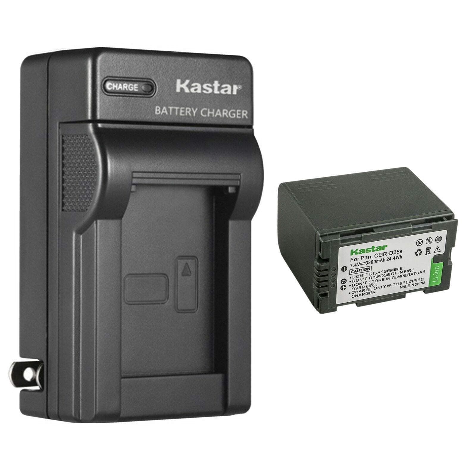 Kastar 1-Pack CGR-D28 Battery and AC Wall Charger Replacement for Panasonic NV-DS11EN, NV-DS11ENA, NV-DS11ENC, NV-DS12, NV-DS12B, NV-DS15, NV-DS20, NV-DS25, NV-DS27, NV-DS28, NV-DS29, NV-DS30, NV-DS33
