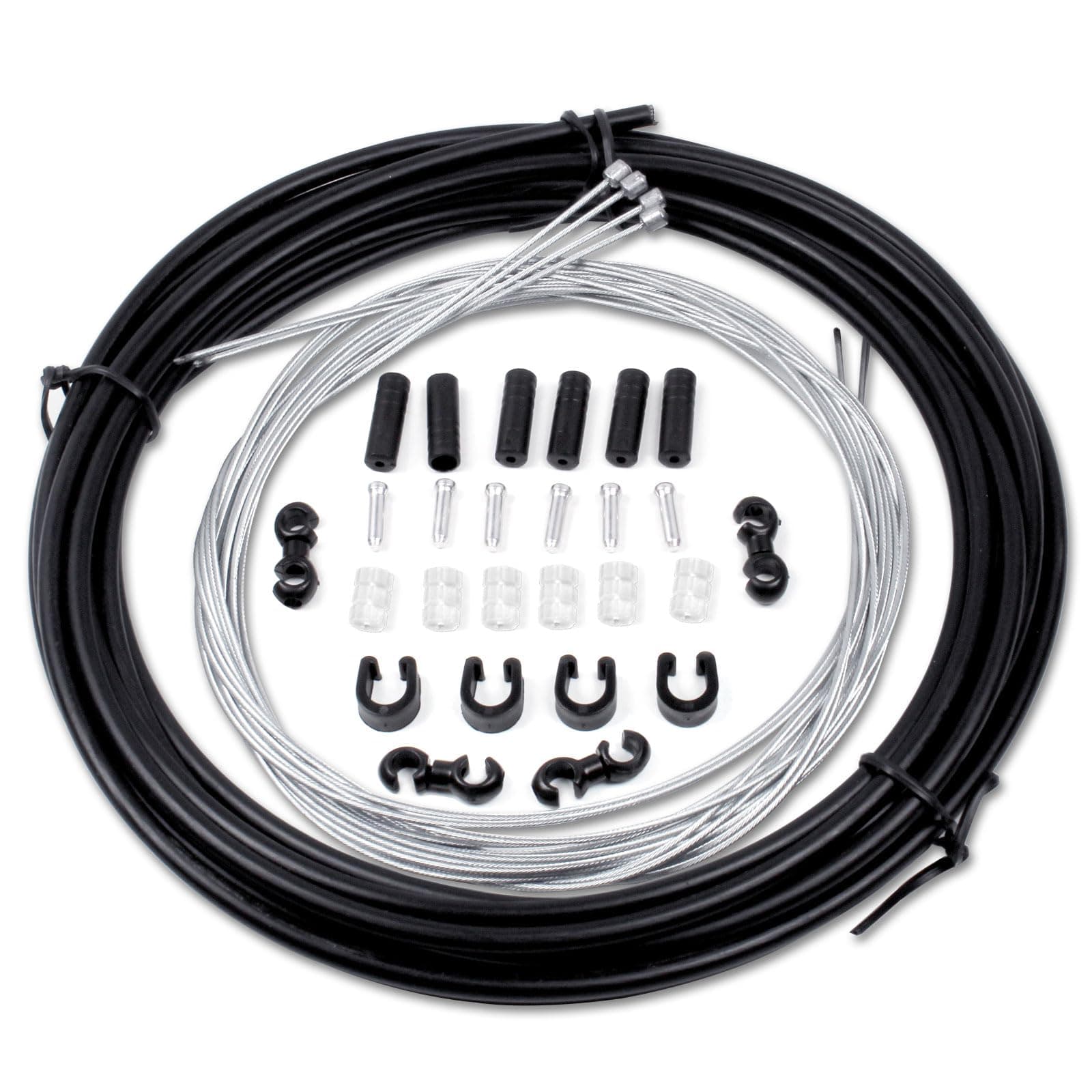 5m Universal Bicycle Shift Cable Housing Kit with 2 Set Bike Shifter Gear Shifter Transmission Cable End Caps Accessories for Mountain Road Bike Repair