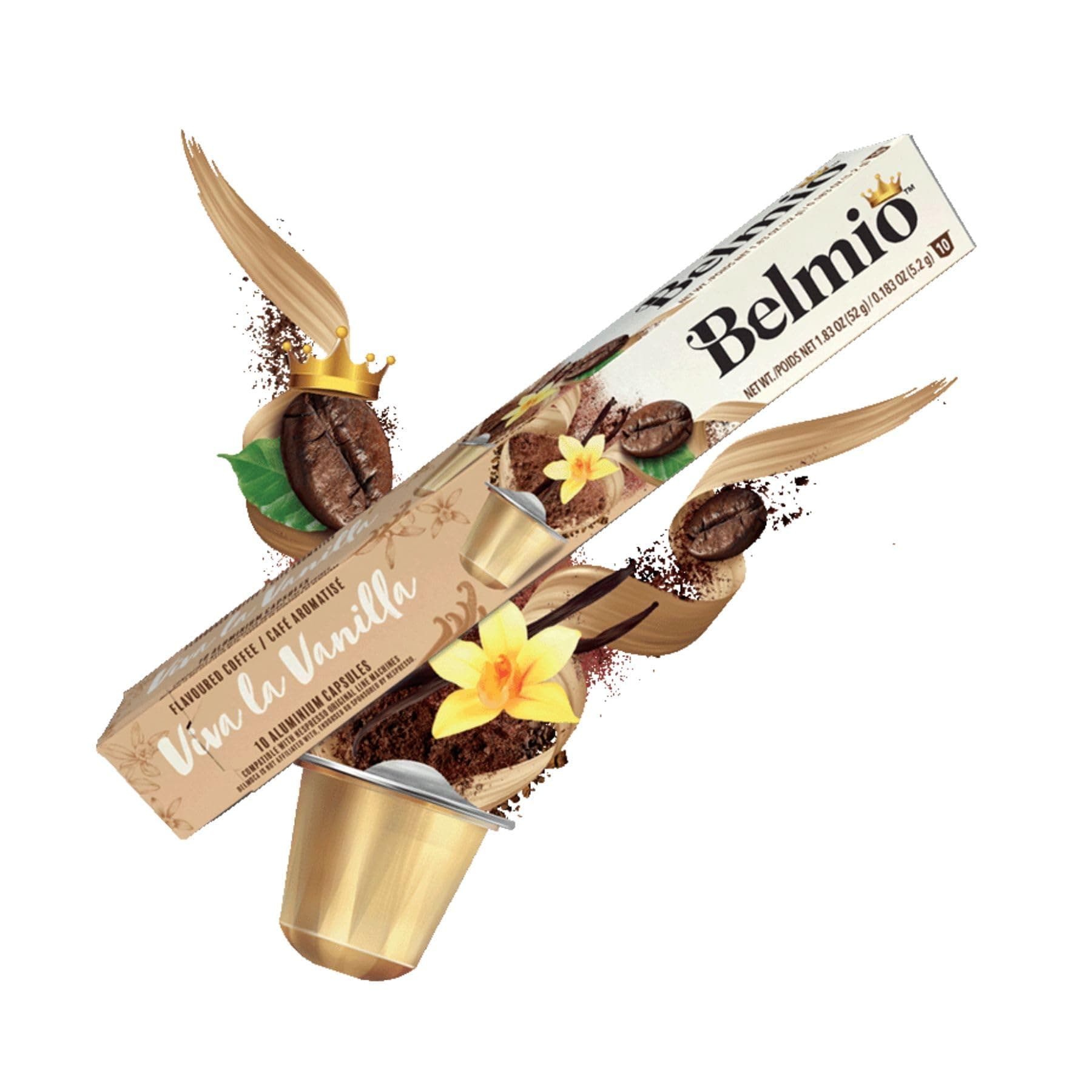 Vanilla Flavour Coffee Capsules, Intensity 6, Compatible with Nespresso Original Line Machines, 10 Capsules in 1 Sleeves, Pack of 1