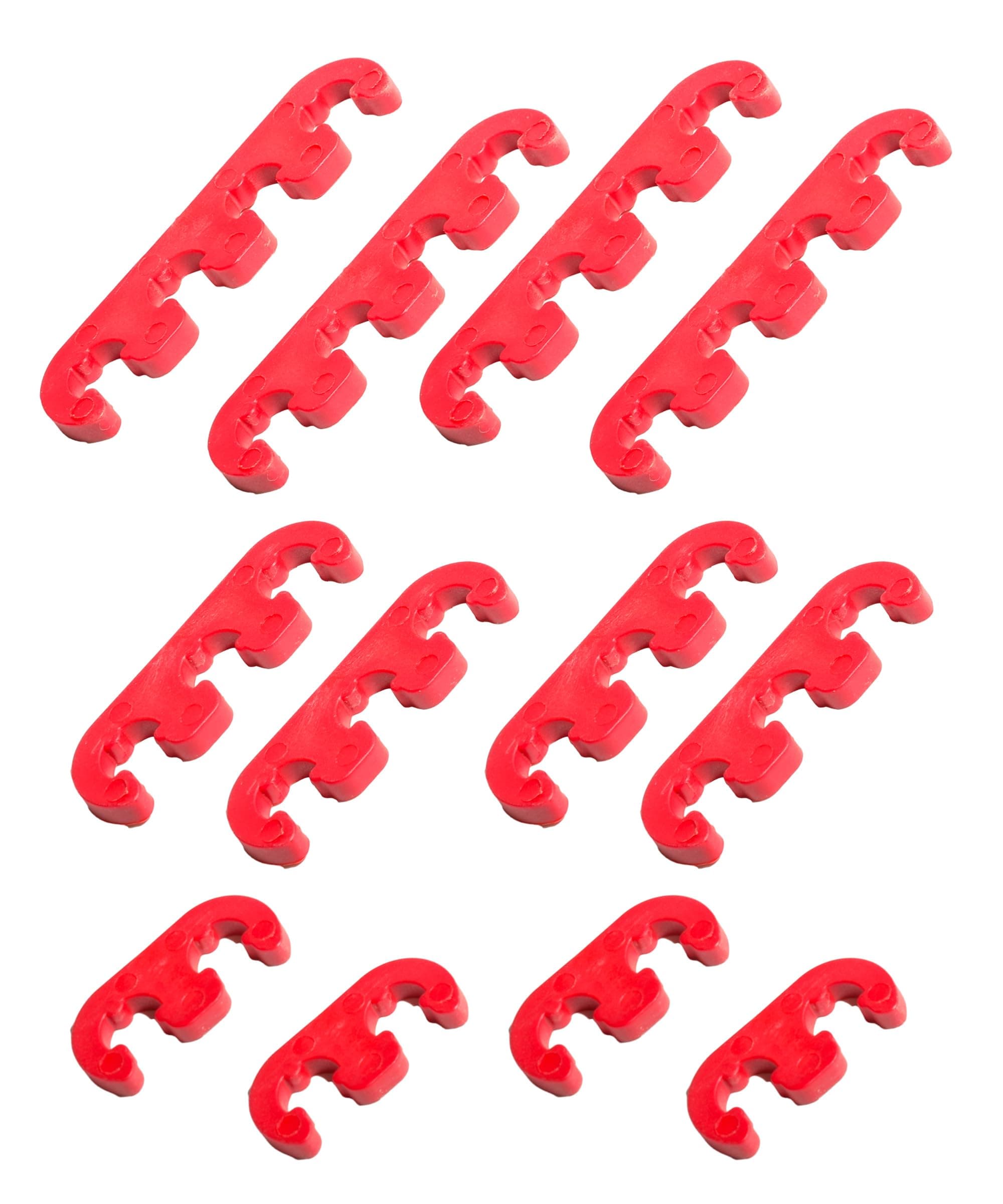 RACOONA Spark Plug Wire Separator,12pcs 7mm 8mm 8.5mm 8.8mm Spark Plug Wire Holder,Car Accessories Spark Plug Wire Loom Car Engine Spark Plug Separators Ignition Wire Separators Holder(Red)