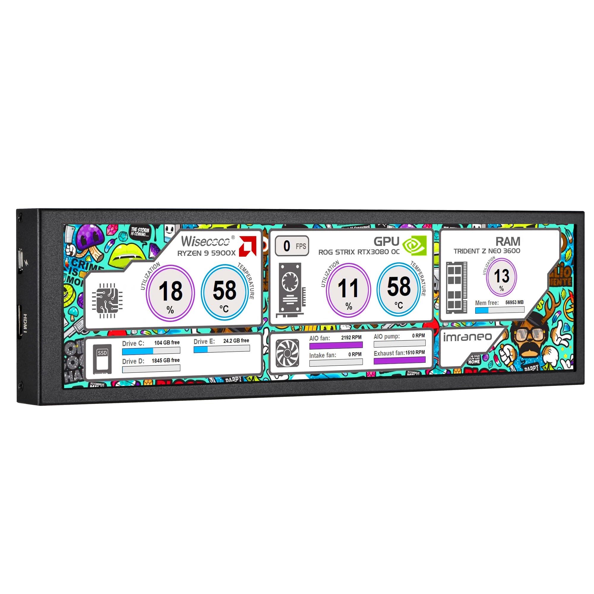8.8” Bar LCD monitor