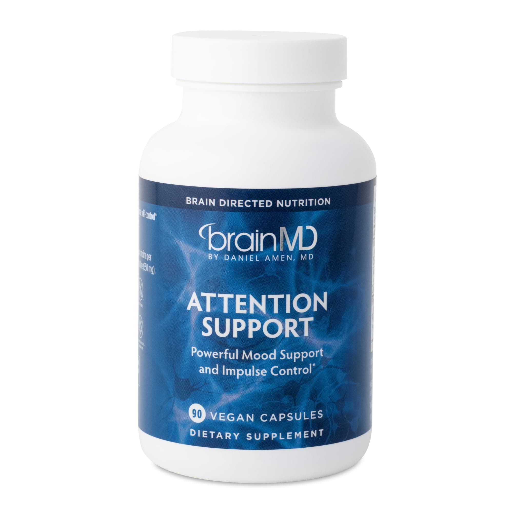 Dr Amen Attention Support - 90 Capsules - Promotes Mental Focus & Impulse Control - Gluten Free - 30 Servings