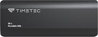 Timetec 1TB Portable External SSD USB3.2 Gen2 USB-Type C Up to 560MB/s Ultra-Slim Flash Aluminum Mini External Solid State Drive - Black