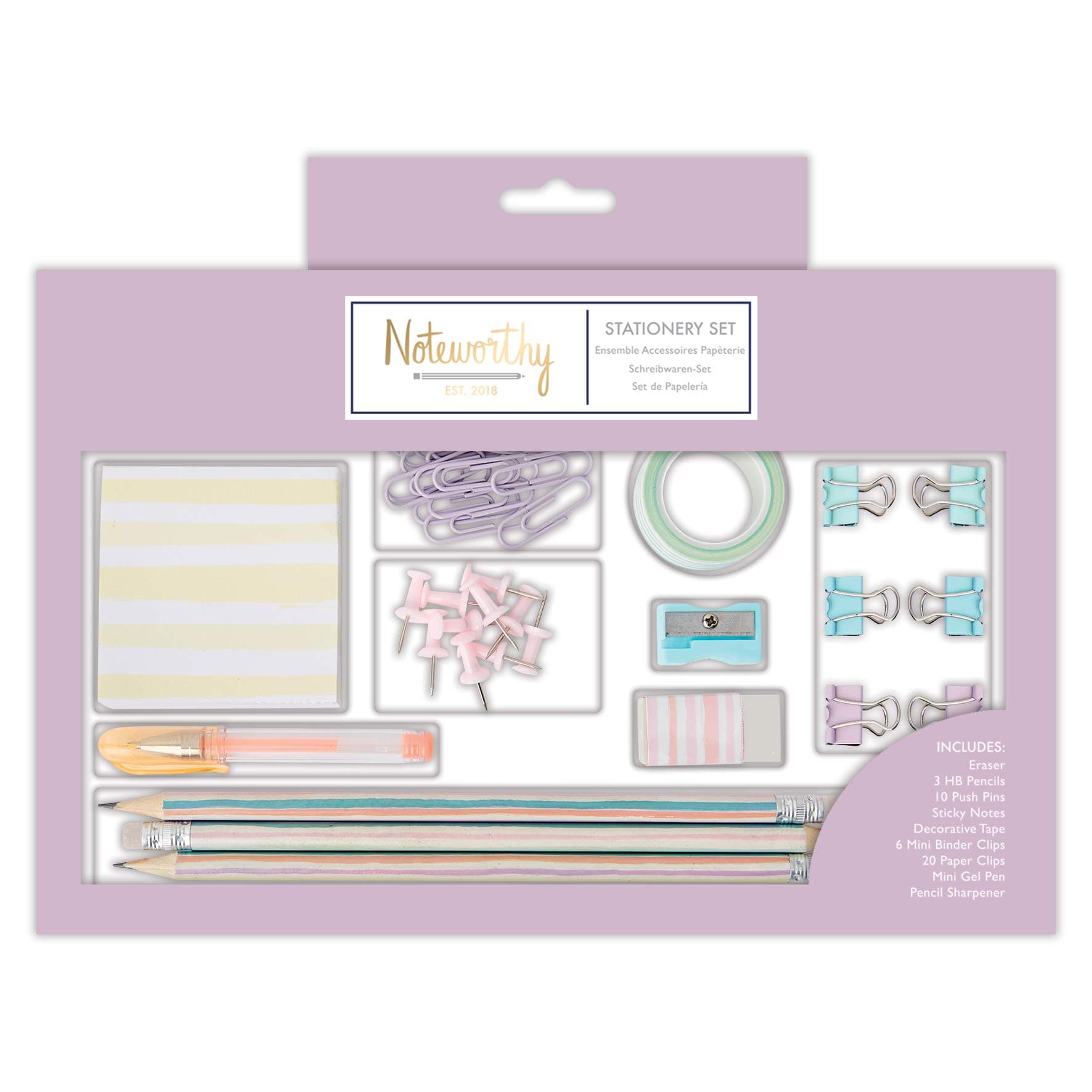 Noteworthy Pastel Hues - Large Stationery Set