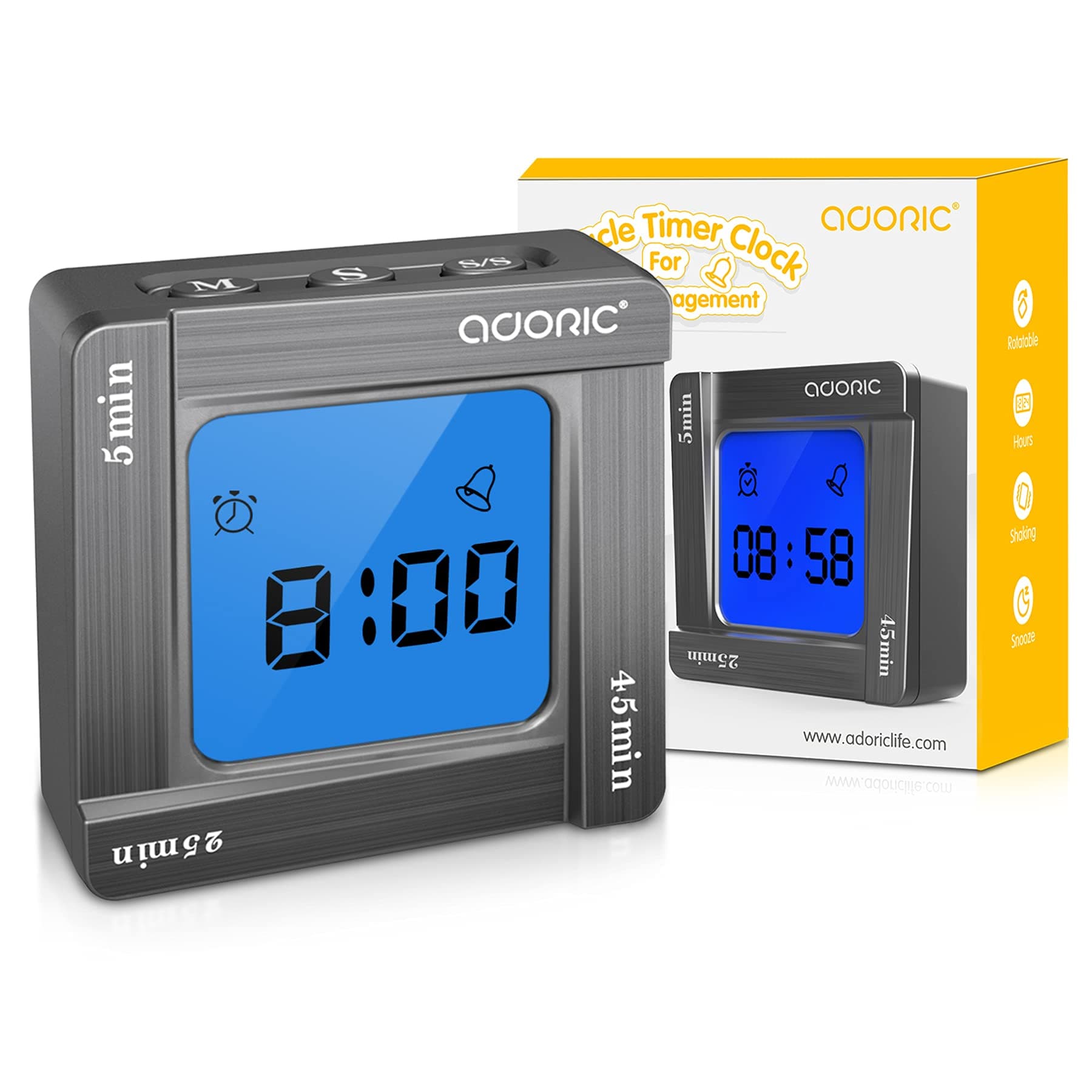 Adoric Digital Alarm Clock - 6.5" Easy Read LED Display, Easy Snooze Function, Dual USB Charger Port