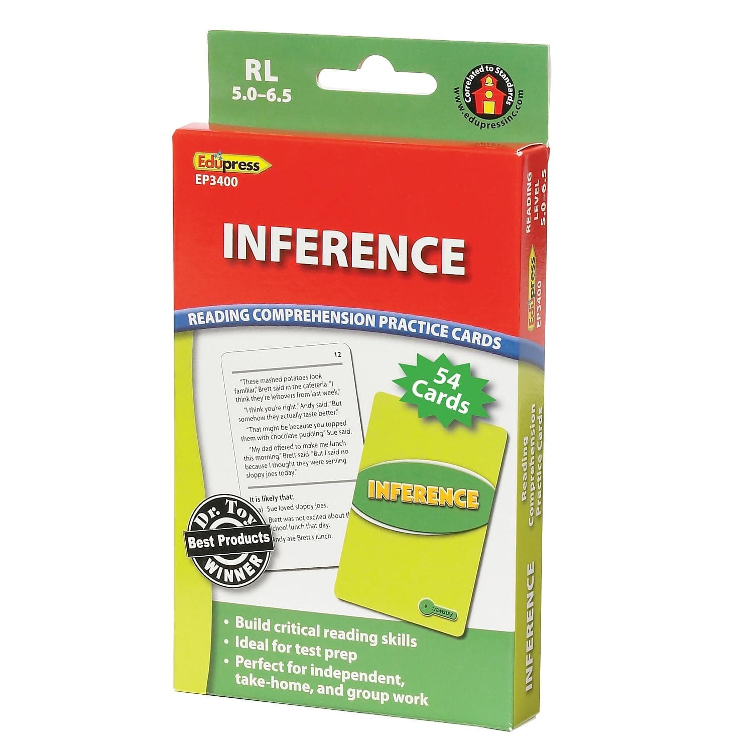 Edupress Reading Comprehension Cards, Inference, Lvl: 5.0-6.5 (EP-3400)