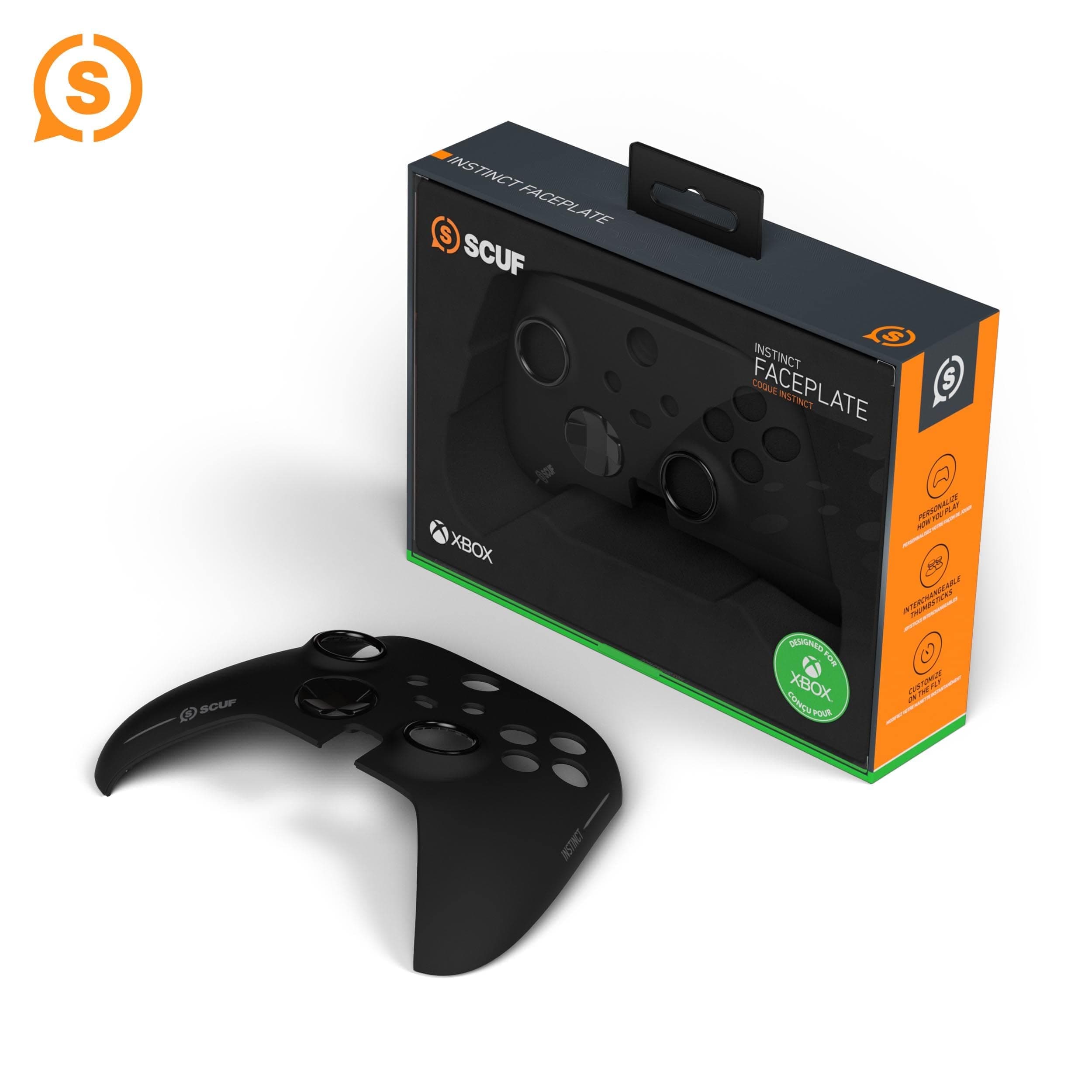 SCUF Instinct 着せ替えフェイスプレート【ブラック】Xbox Series X|S、Xbox One カラーデザイン504-722-001-001-NA