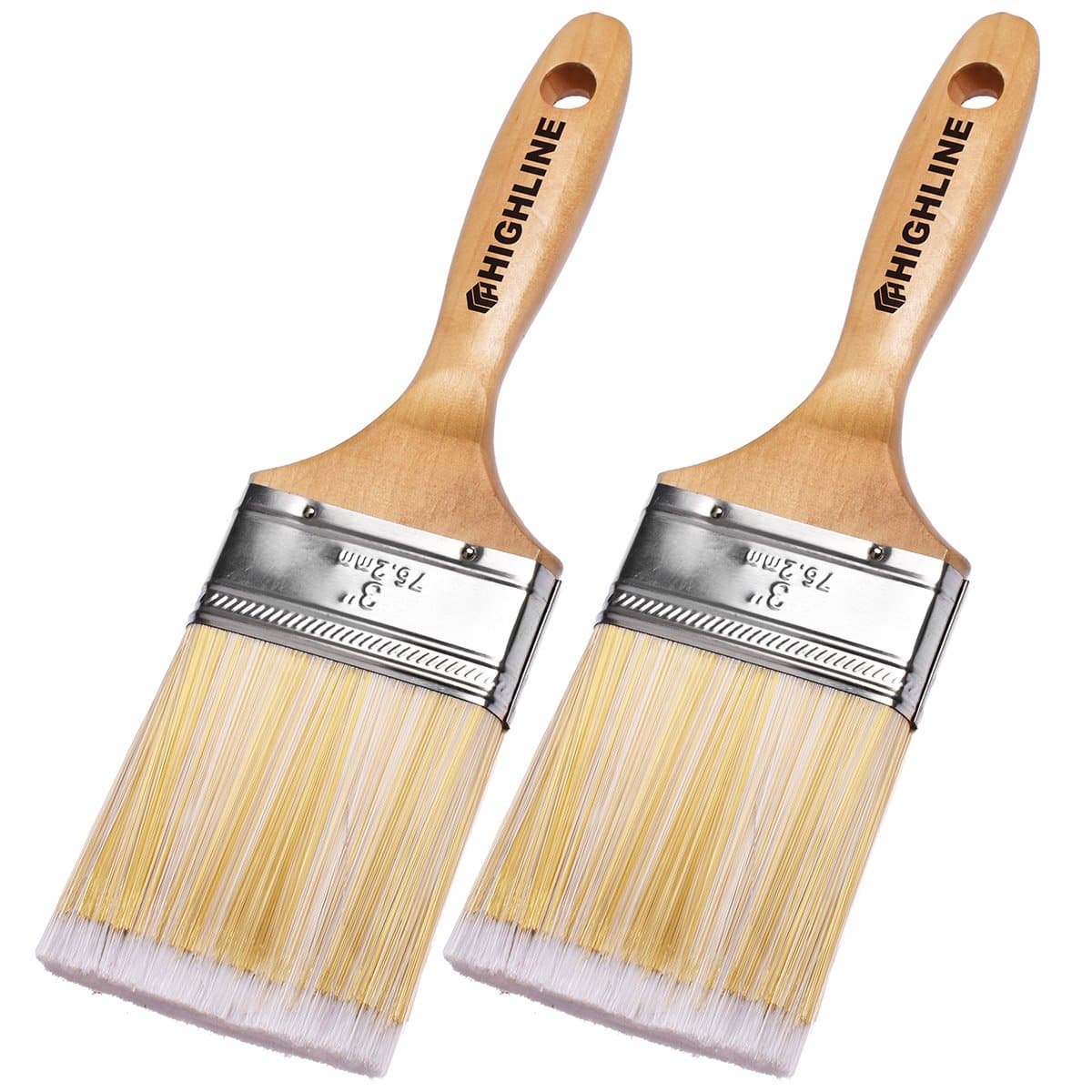 2 Pack - 3" Wide Highline Premium Bristle Paint Brushes