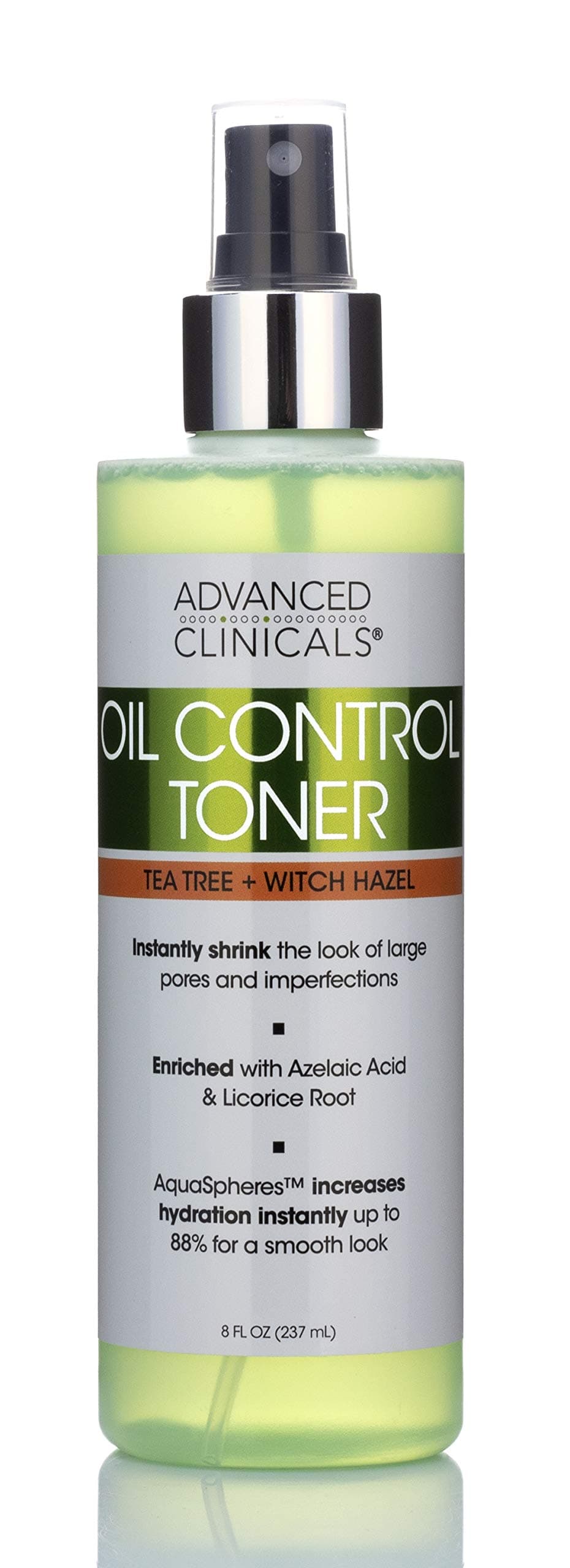 Advanced Clinicals Tea Tree and Witch Hazel Oil Control Toner 237 ml