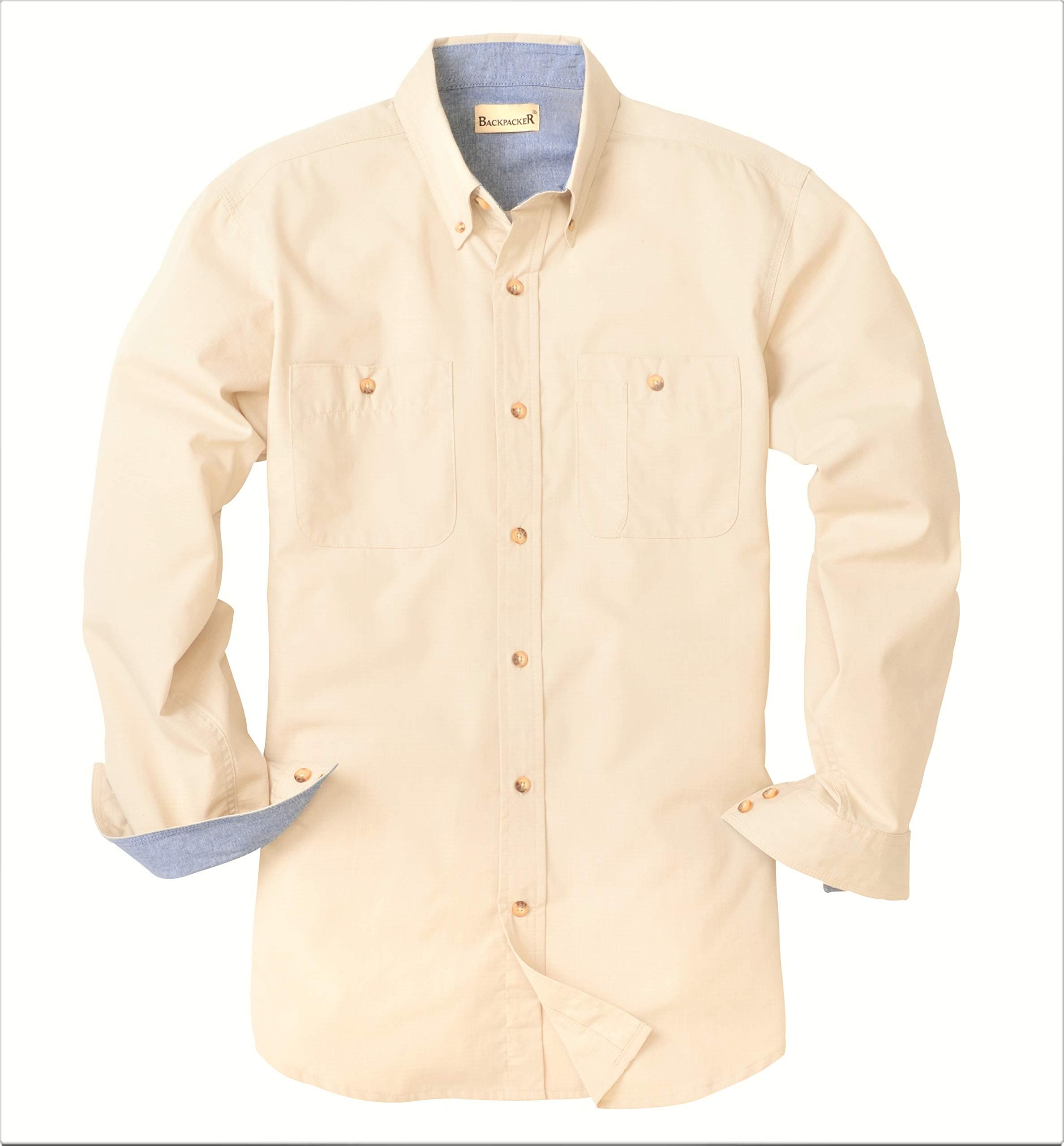 Backpacker Wrinkle Free Rip Stop, Cream, 3X-Large Tall