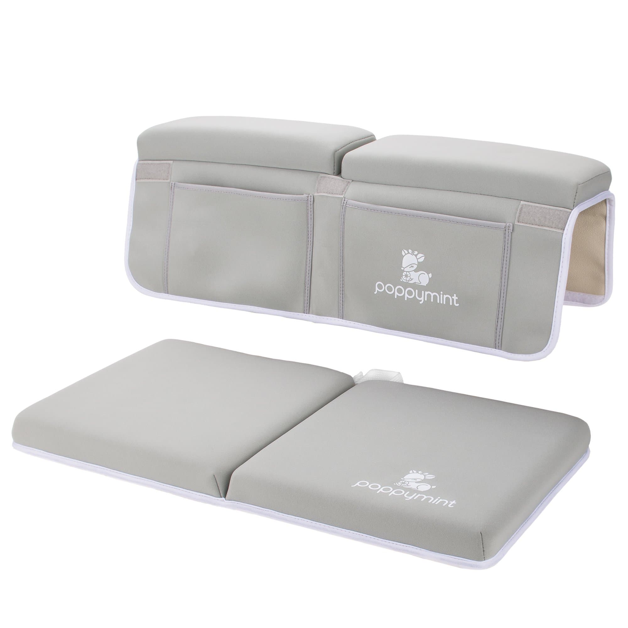 Premium Bath Kneeler Pad and Elbow Rest Set with 4 Pockets - Soft Cushion Knee Pad, Toy Organizer Mesh Pockets, Extra-Large Strong Suction Cups, Non-Slip Mat, Fast Drying Machine Washable