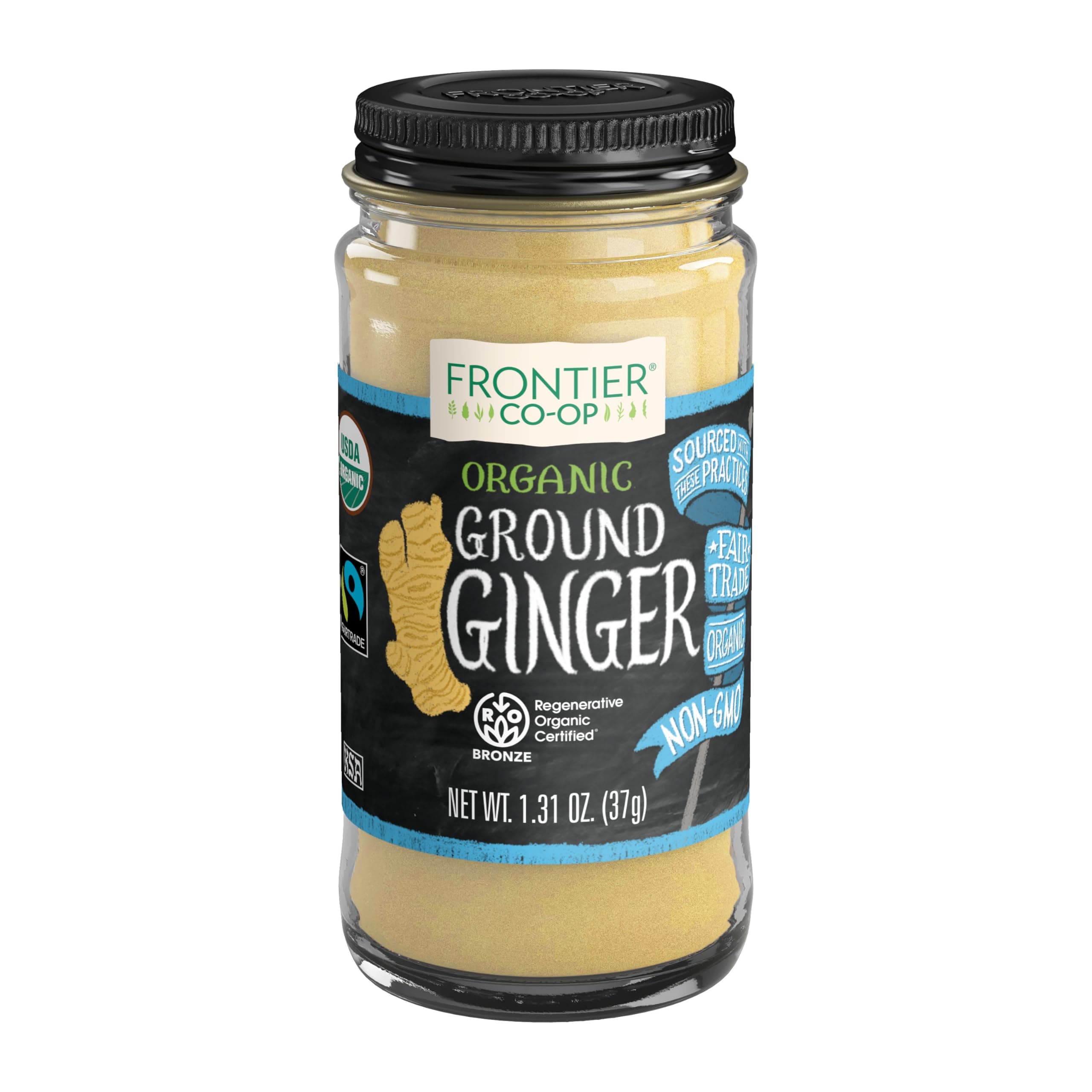 Frontier Co-op Organic Ginger Root Powder, 1.31 Ounce Bottle, Spicy Sweet Powder For Food & Tea, Finely Ground, Kosher