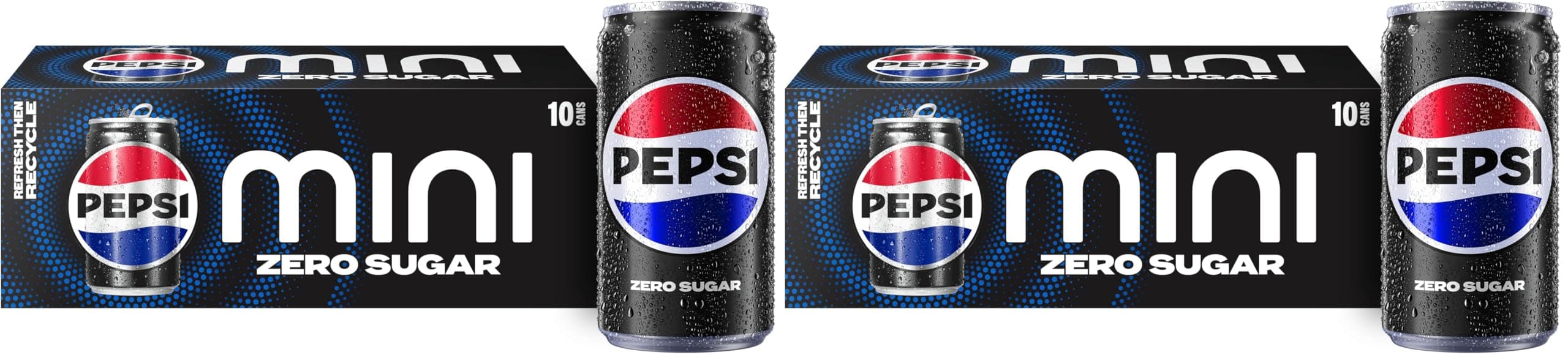 Zero Sugar Soda, 7.5 Ounce Mini Cans, (Two packs of 10) (Packaging May Vary)