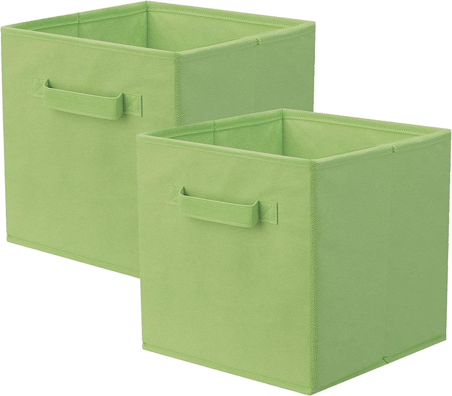 ShellKingdom Storage Bins, Foldable Fabric Storage Cubes And Cloth Storage Organizer Drawer For Closet And Toys Storage, 2 Pack (Green)