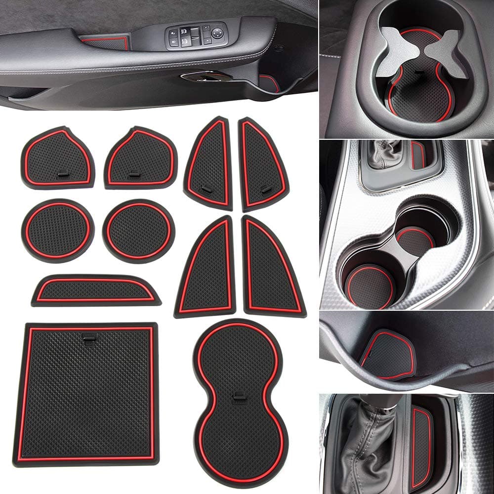 for Dodge Challenger 2015 2016 2017 2018 2019 Custom Fit Cup and Door Center Console Liner Accessories