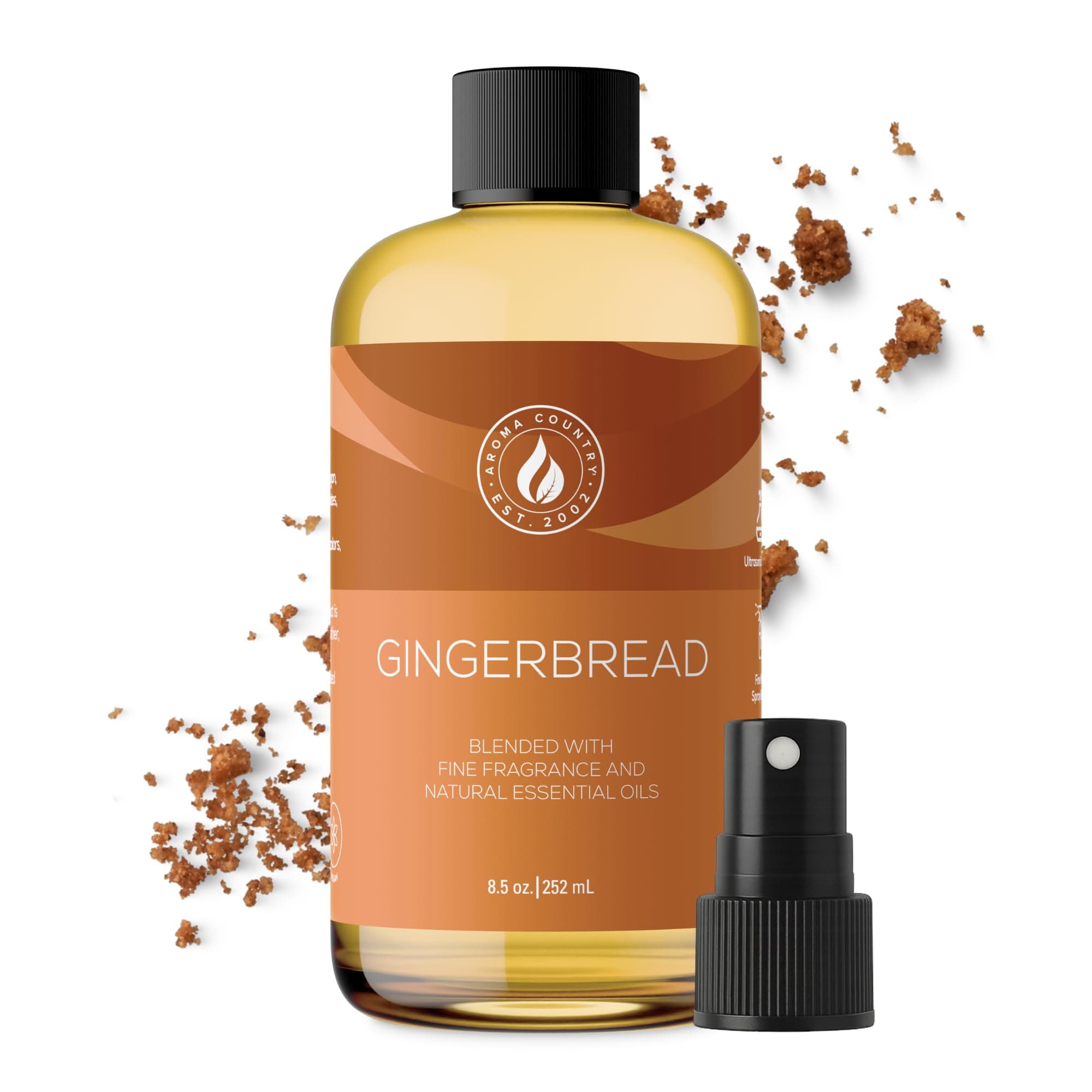 Gingerbread Diffuser Oil - Luxury Essential Oils for Diffuser Refill & Air Freshener Room Spray - Long-Lasting & Natural Home Fragrance, Gingerbread Scented Oil (8.5 Fl. oz)