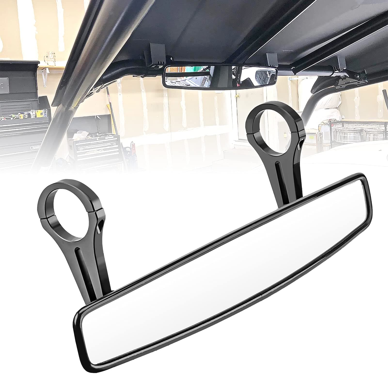 UTV 15" Rear Center Mirror with 1.5" Adjustable Clamp Compatible with Polaris RZR Ace PRO Rhino Fit Kawasaki Teryx Fit Yamaha Fit Arctic Cat Fit Cfmoto ZForce