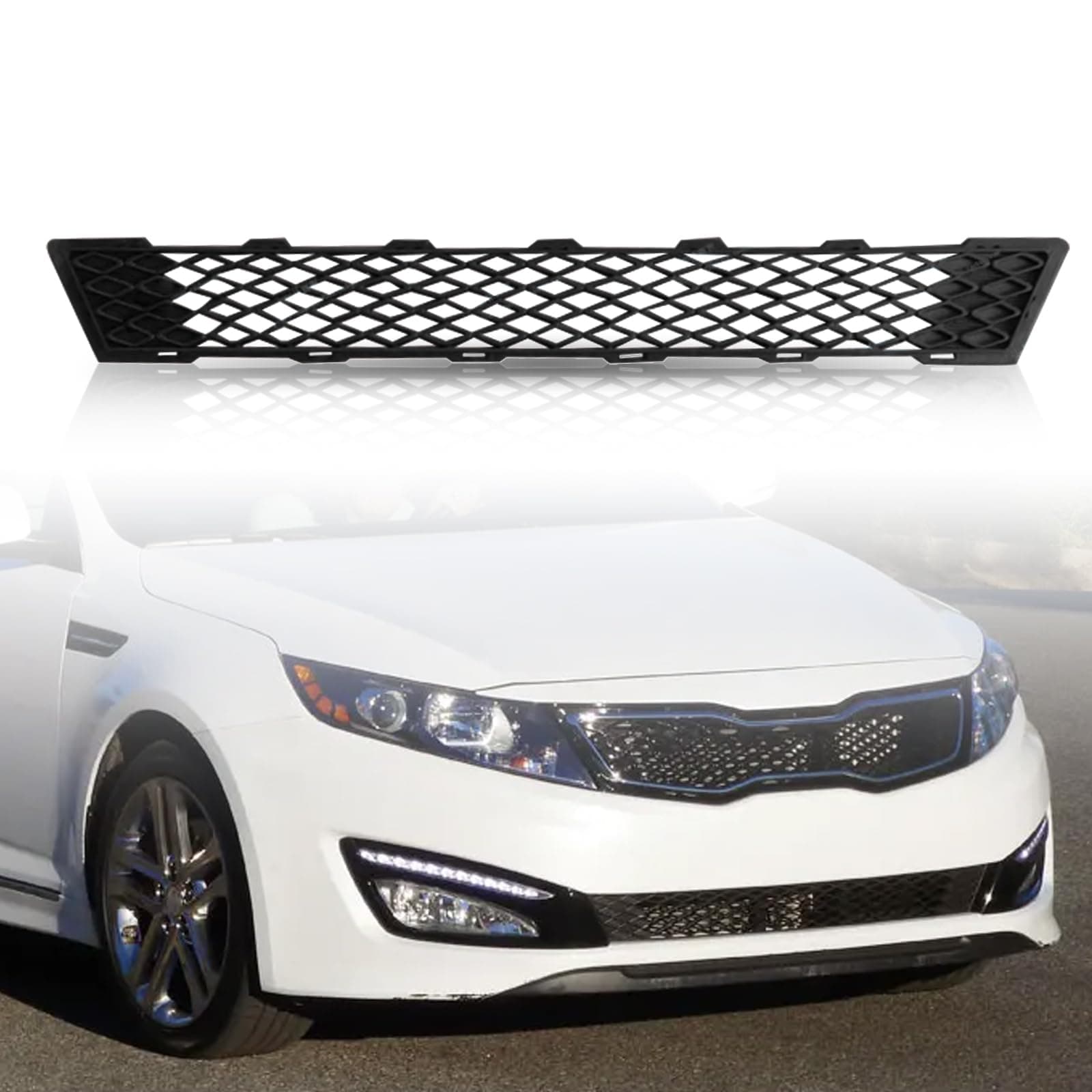 Front Bumper Lower Grille Fit 2011 2012 2013 For KIA Optima EX LX SX Replacement Shroud Black Front Mesh Grille Replacement Kit for #865612T000#KI1036113