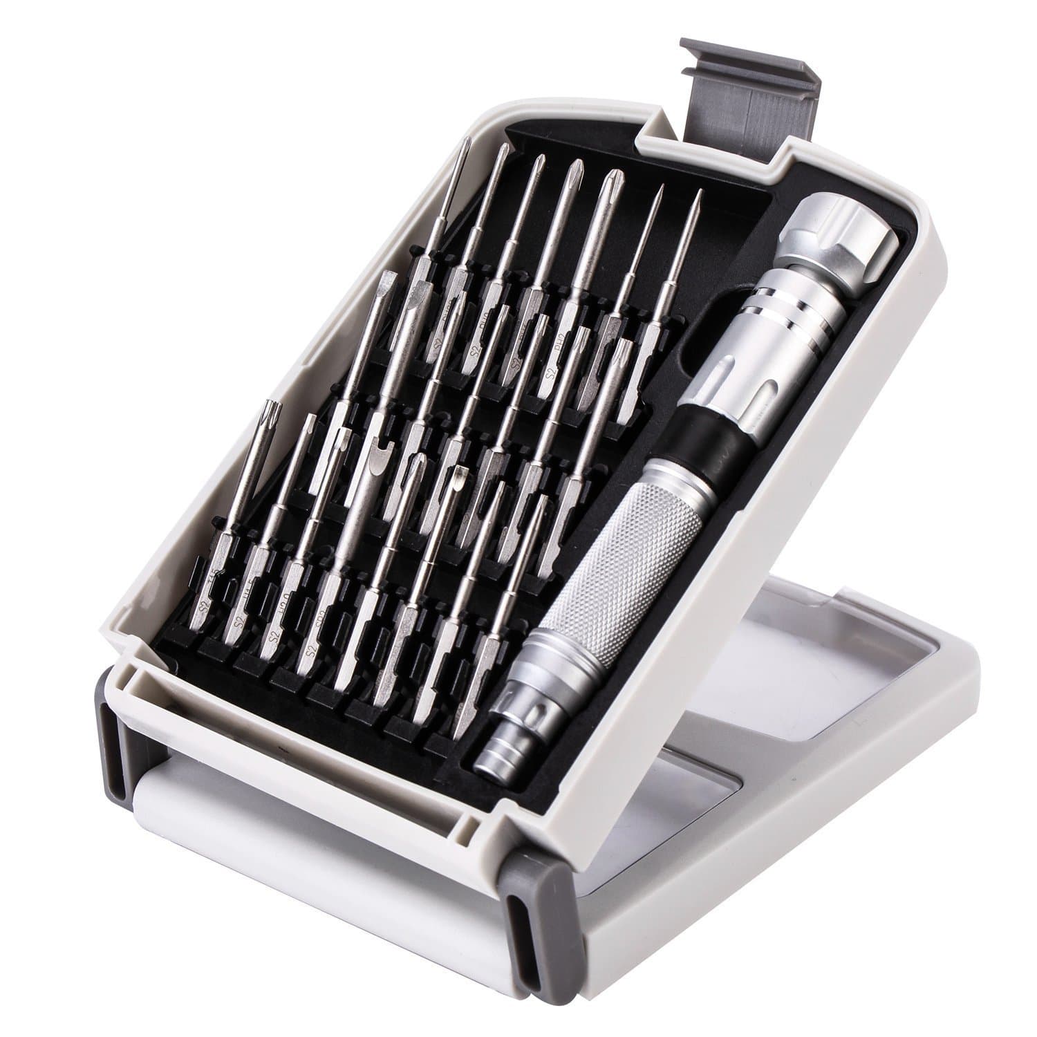 Small Precision Screwdriver Set for Electronics,22-in-1 Mini Screwdriver Set with 22 S2 Magnetic Screw Driver Bits and Extendable Handle,Multi-bit Tool Kit for Eyeglass Computer Laptop Watch