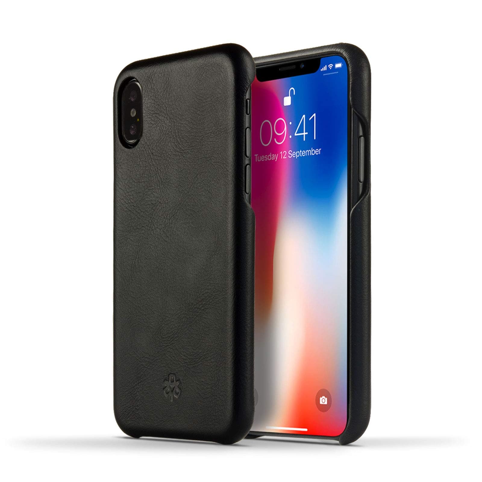 Leather iPhone XR Case - Genuine Leather Back Cover - Black