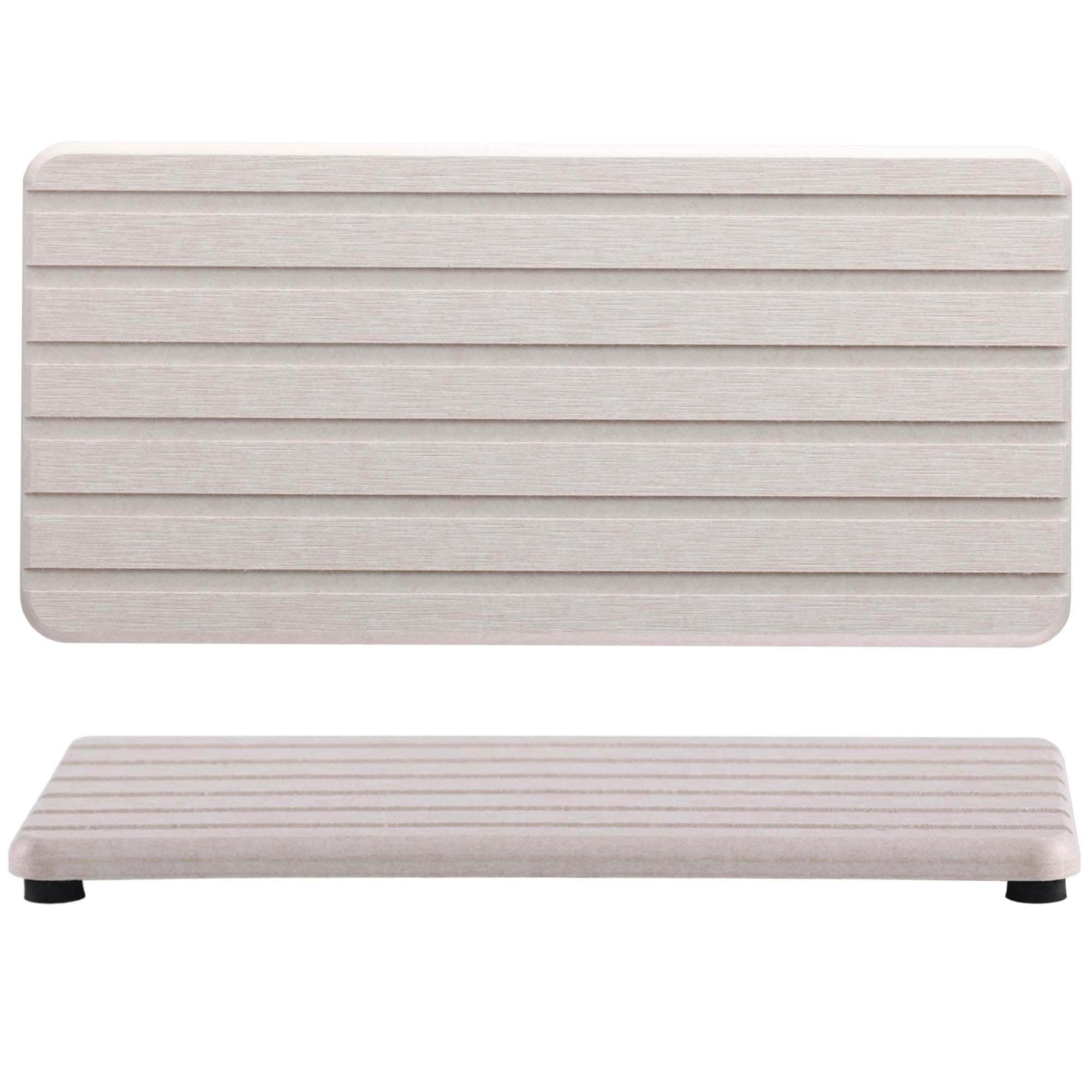 2 PCS Water Absorbent diatomite Coasters, 8.3" x 4" Water Absorbing Stone Tray for Sink, Stone Drying mat for Kitchen Counter, Stone soap Tray Used for Hand Soaps & toiletries & Plants