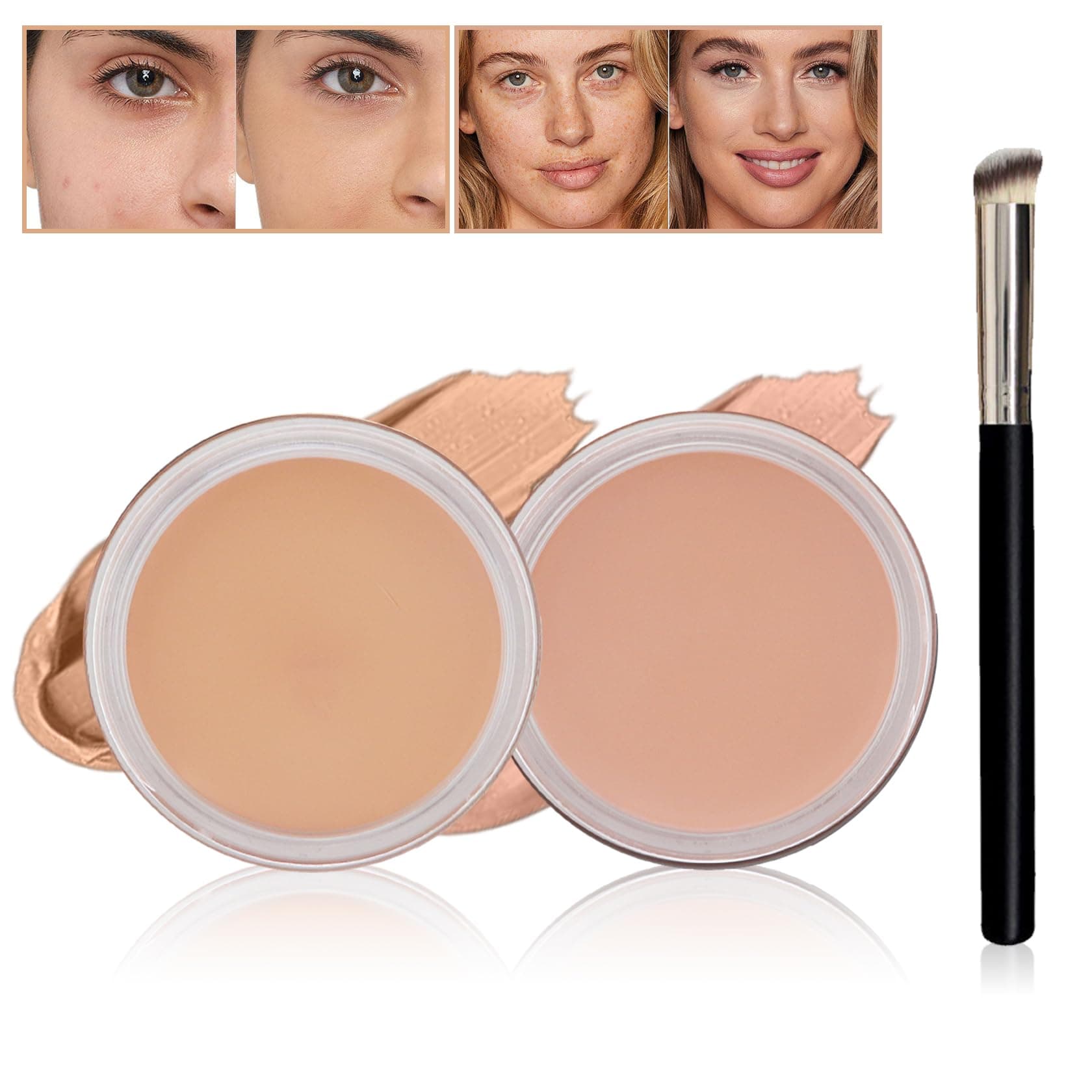 Under Eye Concealer for Dark Circles Color Corrector Pro Concealer de oieras Long-lasting Cover up Makeup Long-lasting,Waterproof - Set B-03+04