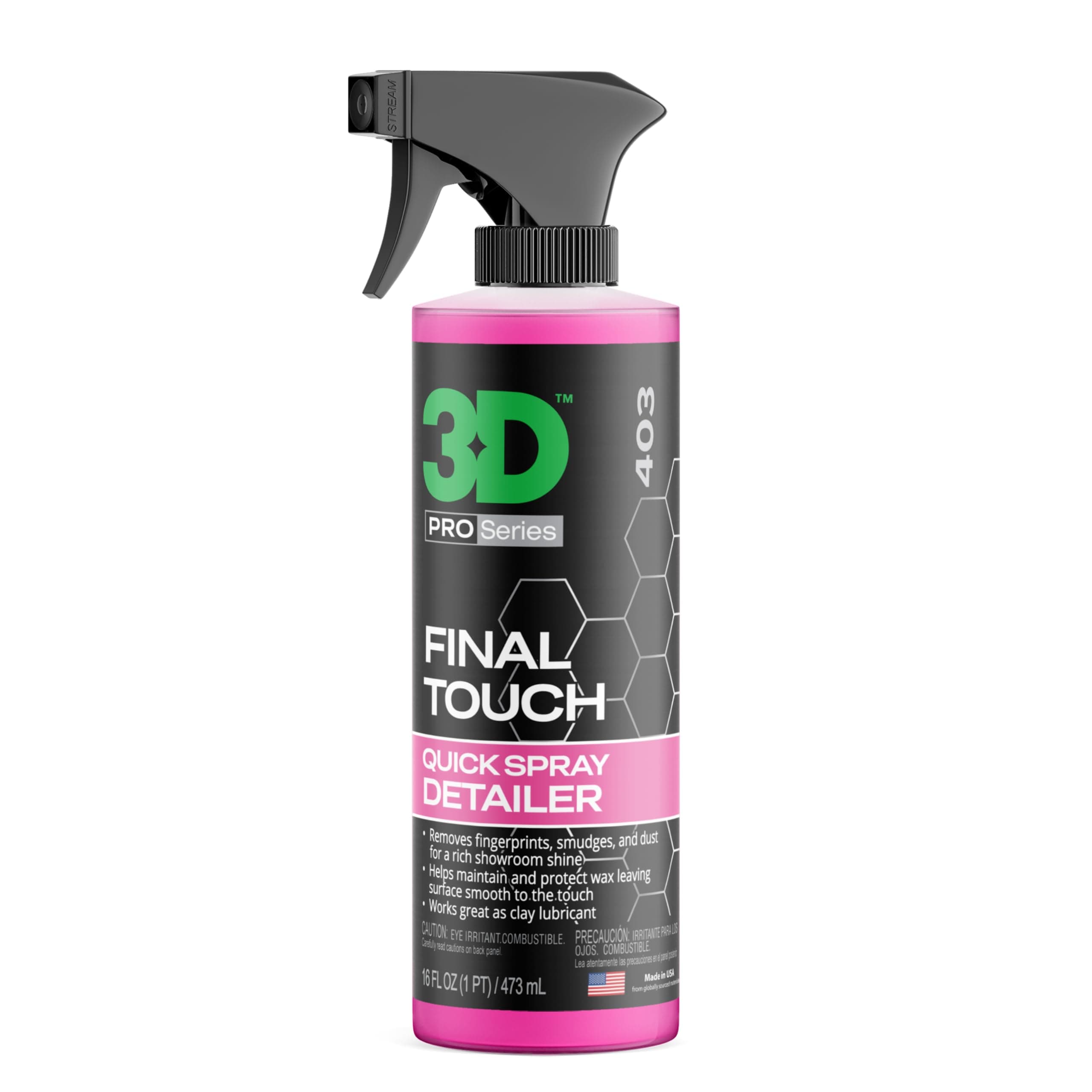 3D Final Touch - Quick Detailer Spray with Wax Protection for Auto Maintenance & Showroom Shine 16oz.
