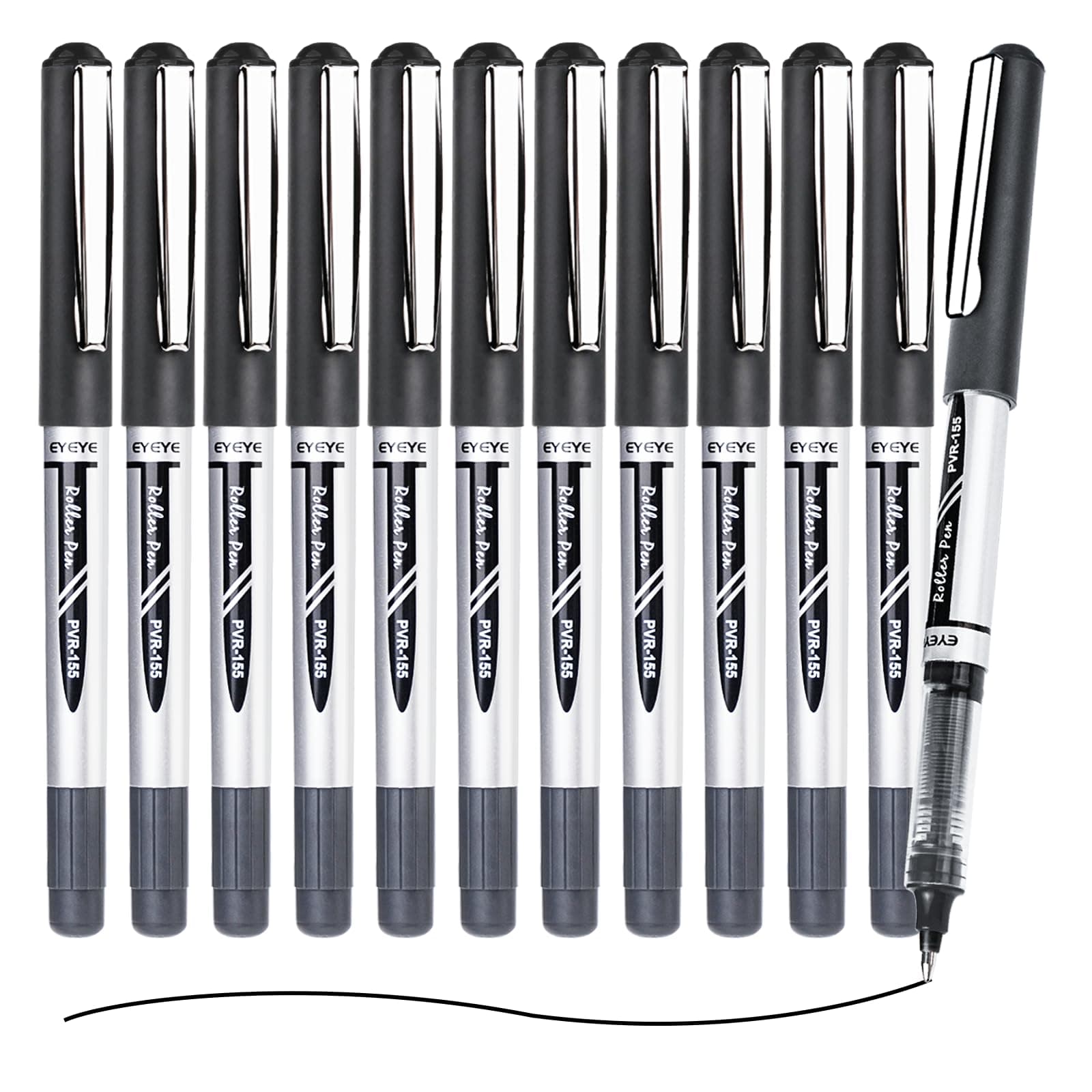 - Black Rollerball Pens 12 Pack, 0.7mm Medium Point Roller Ball Pen Quick Dry, Liquid Ink Pens Fine Point Smooth Writing Pen for Journaling, Note Taking, Office, School Supplies