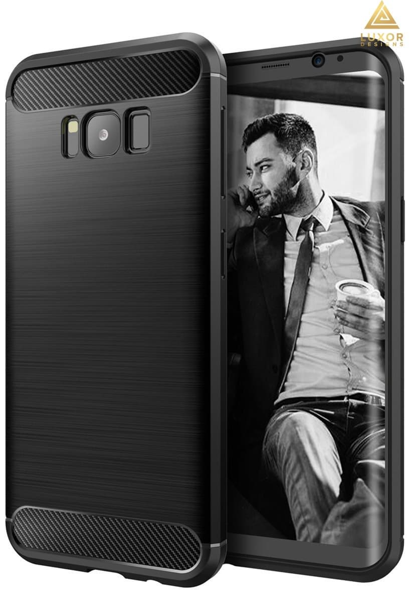 Luxor Designs Rugged Armor Galaxy S8 Plus Case with Resilient Shock Absorption and Carbon Fiber Design for Samsung Galaxy S8 Plus 2017 - Black