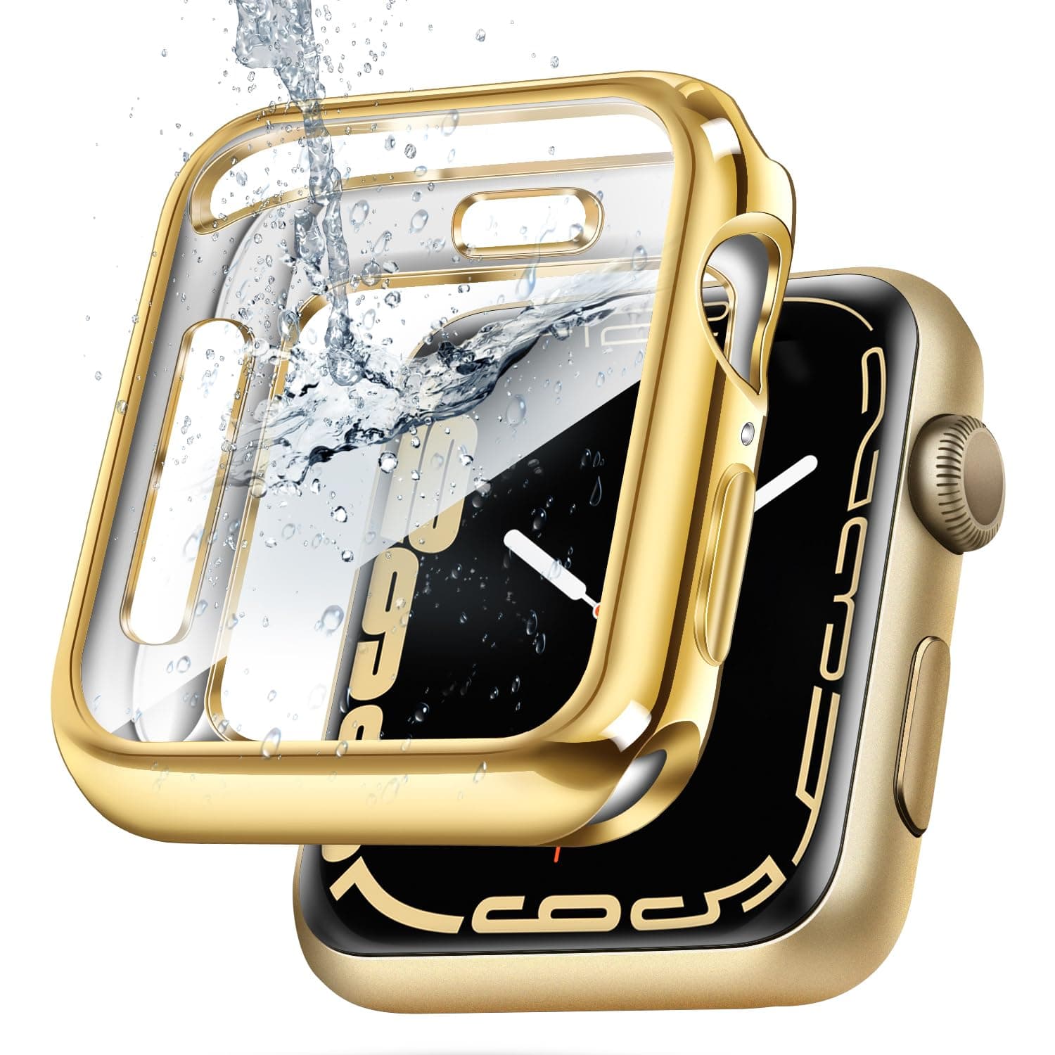 top4cus 42mm Case Soft Flexible Lightweight Anti-Scratch Overall Protective 42mm Iwatch Waterproof Cover Case Shiny Workout Shockproof Bumper Compatible with Apple Watch Series 3/2/1 -Gold