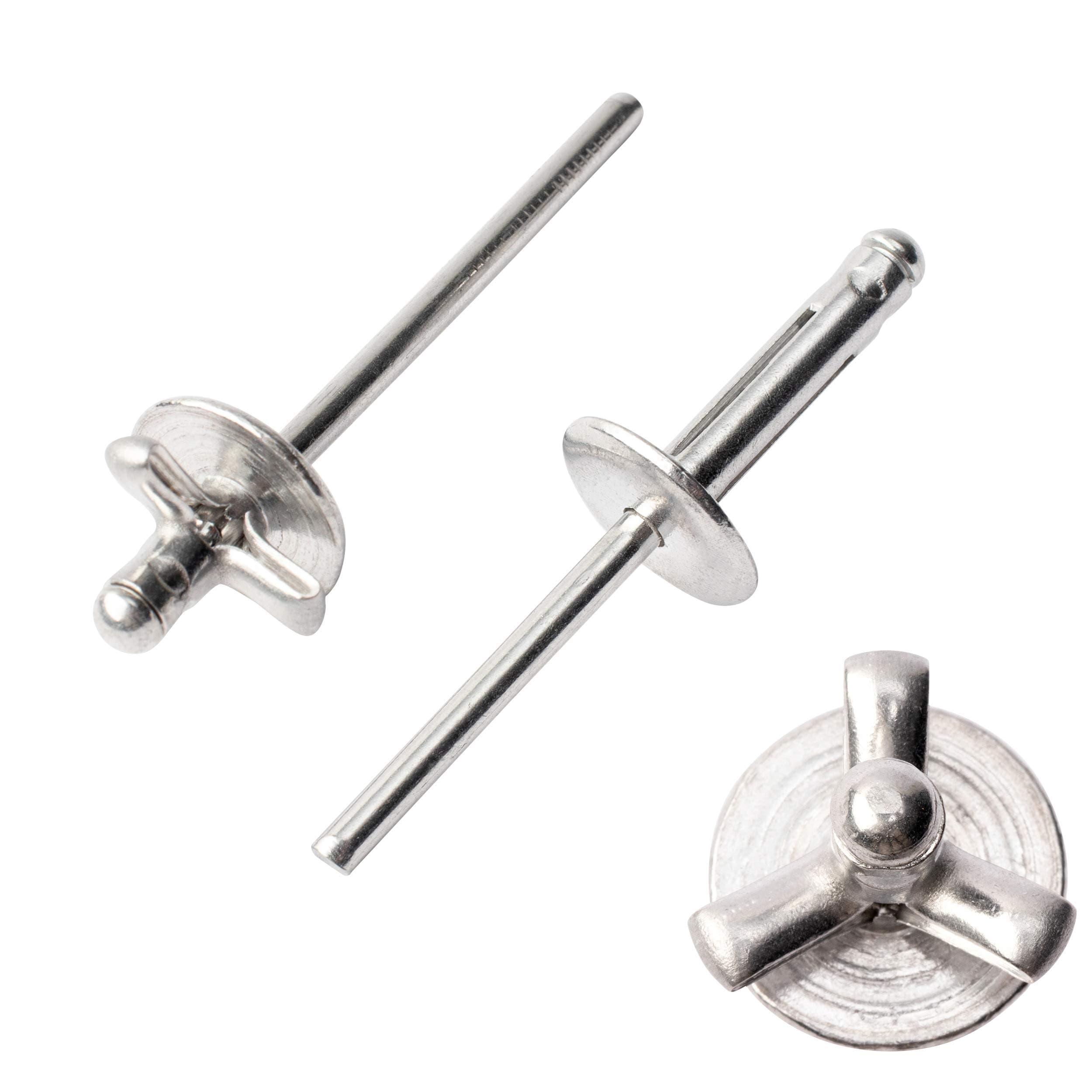 ISPINNER 50pcs 3/16" Large Head Tri-Fold Exploding Aluminum Pop Rivets