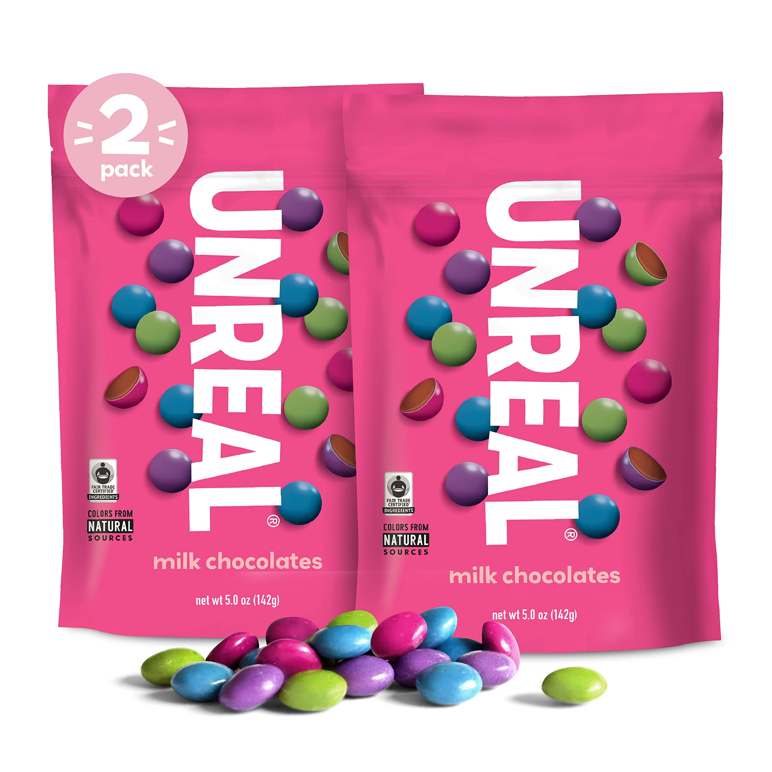 UNREAL Milk Chocolate Gems | 2 Small Bags
