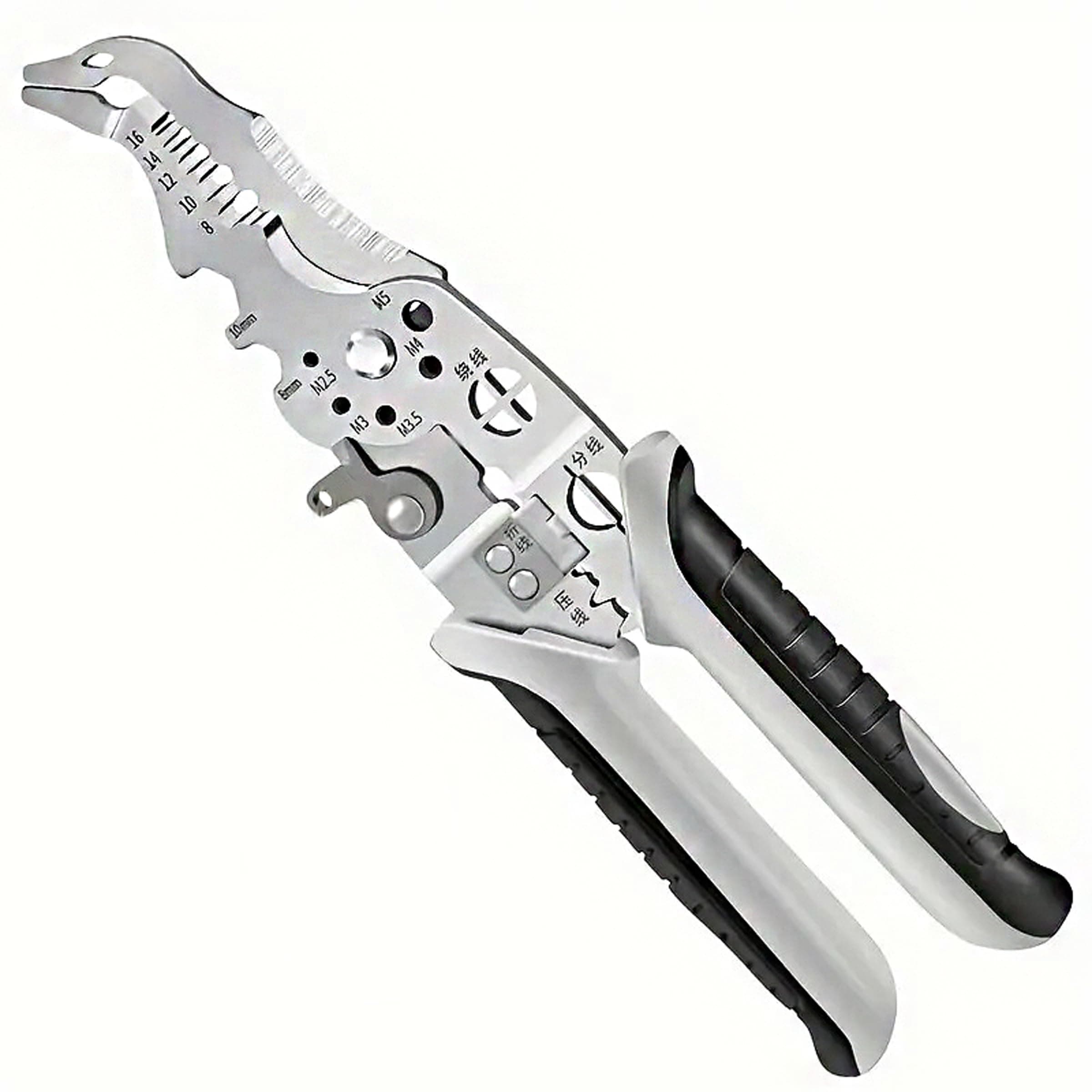 JPT Heavy-Duty Multi-Function Wire Stripper & Crimper Tool – Chrome Vanadium Steel, Ergonomic TPR Grip, Precision Electrical Wire Cutter & Terminal Crimping Tool for Professional Electricians