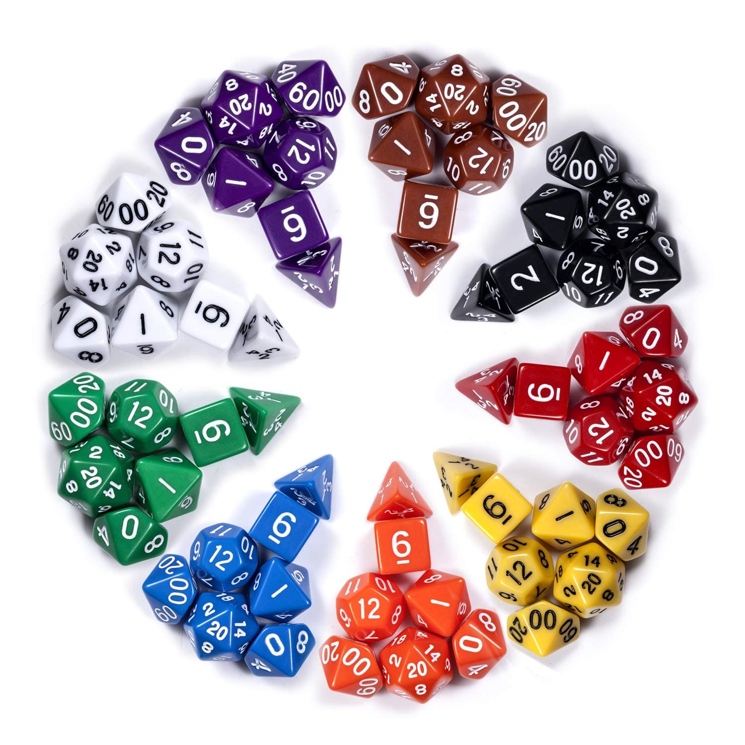 D&D Dice Sets, DNDND 9 Sets Assorted Polyhedral Dice Sets with Free Pouch for DND Dungeons and Dragons Role Playing Game RPG Table Games