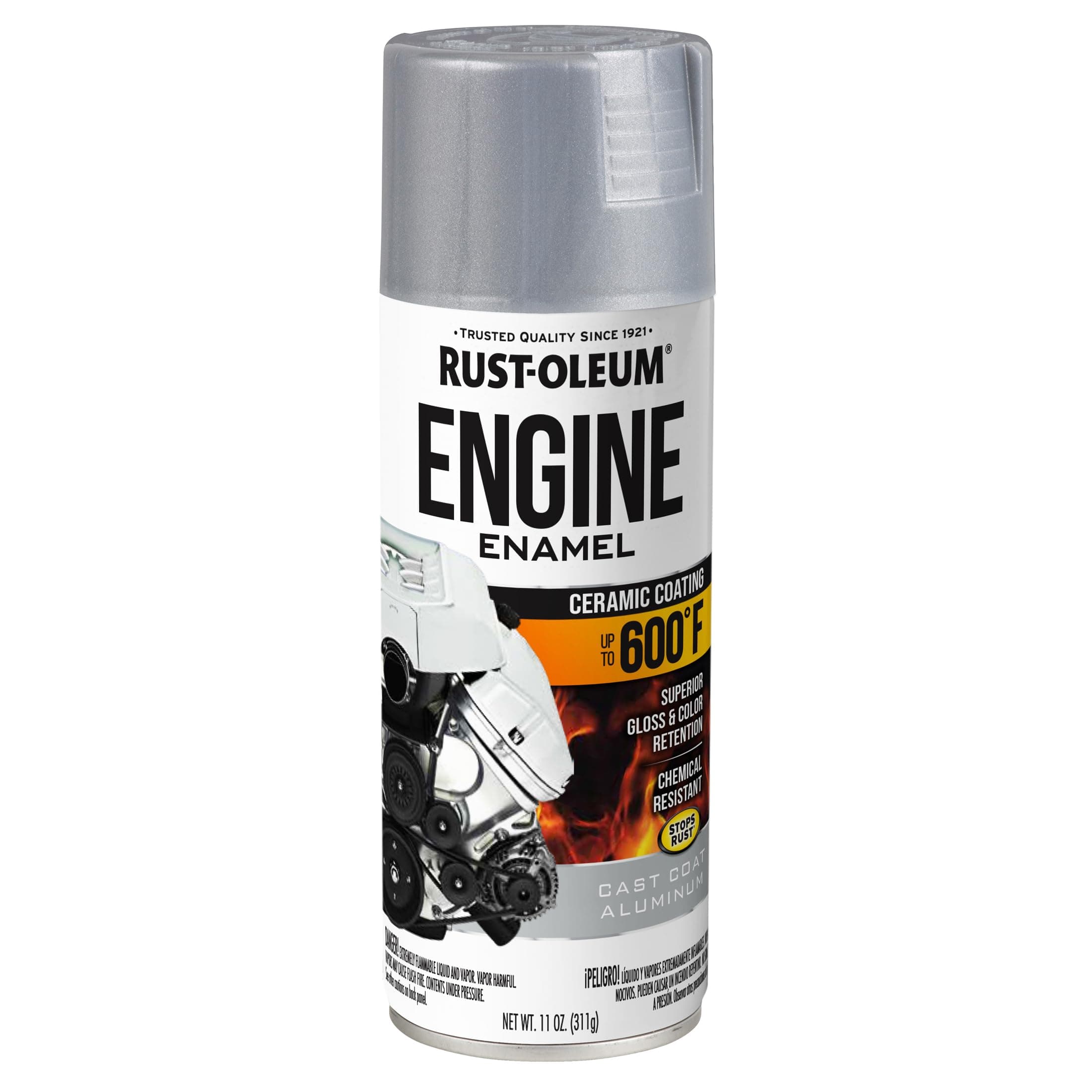 366429 Engine Enamel Spray Paint, 11 oz, Cast Coat Aluminum